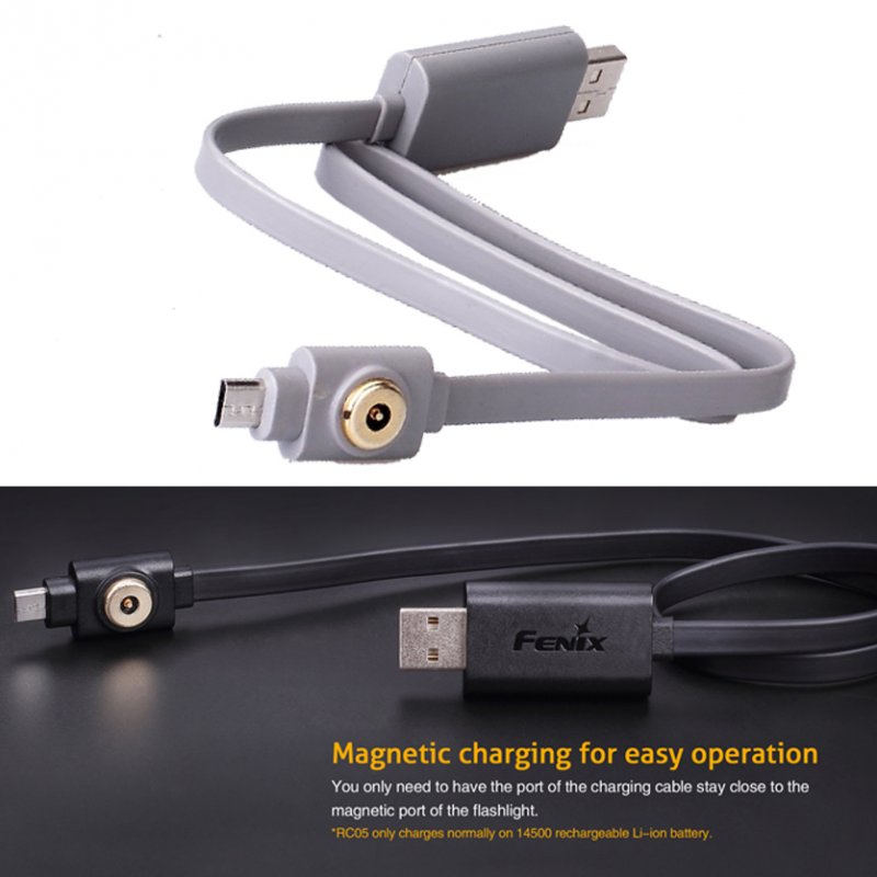 Micro-USB Ladekabel passend z.B. für Fenix RC11, RC09, RC05, RC09Ti mit Magnet