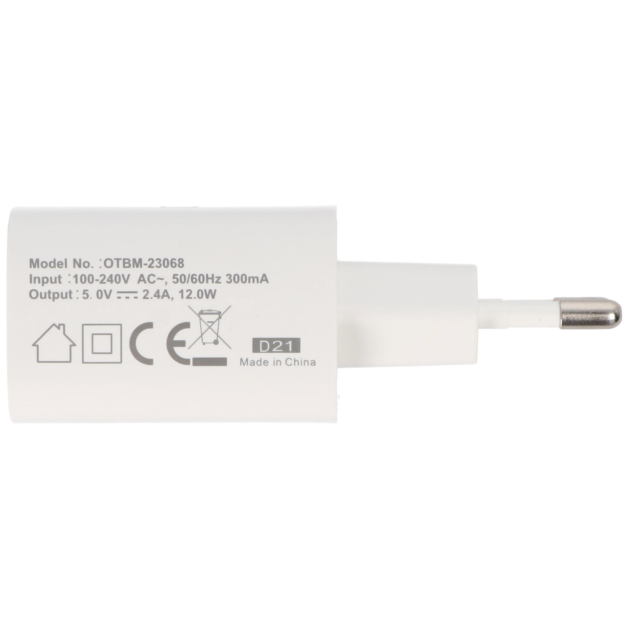 AccuCell Ladeadapter USB - 2,4A 2-Port Multiadapter - weiß