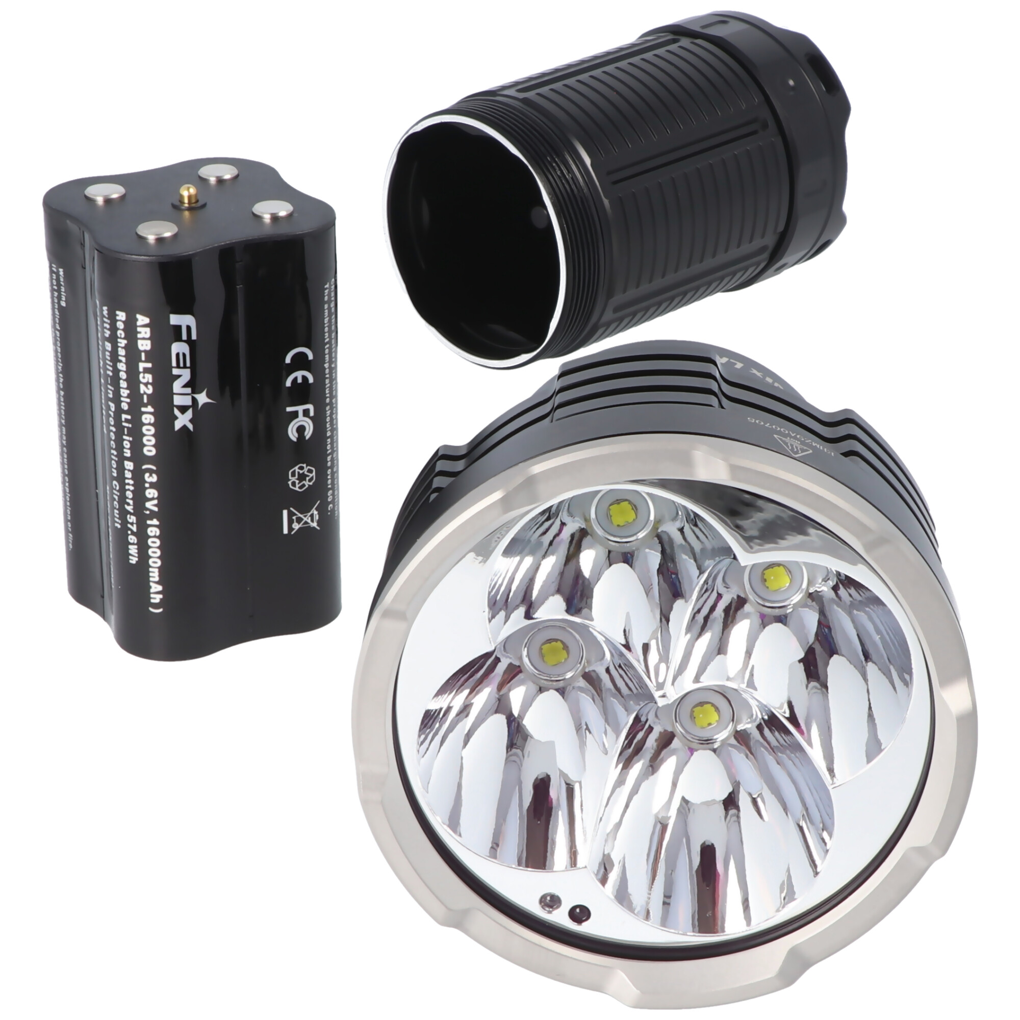 Fenix LR50R LED-Taschenlampe TK75, 12000 Lumen, 950 Meter Reichweite, USB-C Ladeport, Powerbank Funktion, inklusive Akkupack mit 3,6V 16000mAh