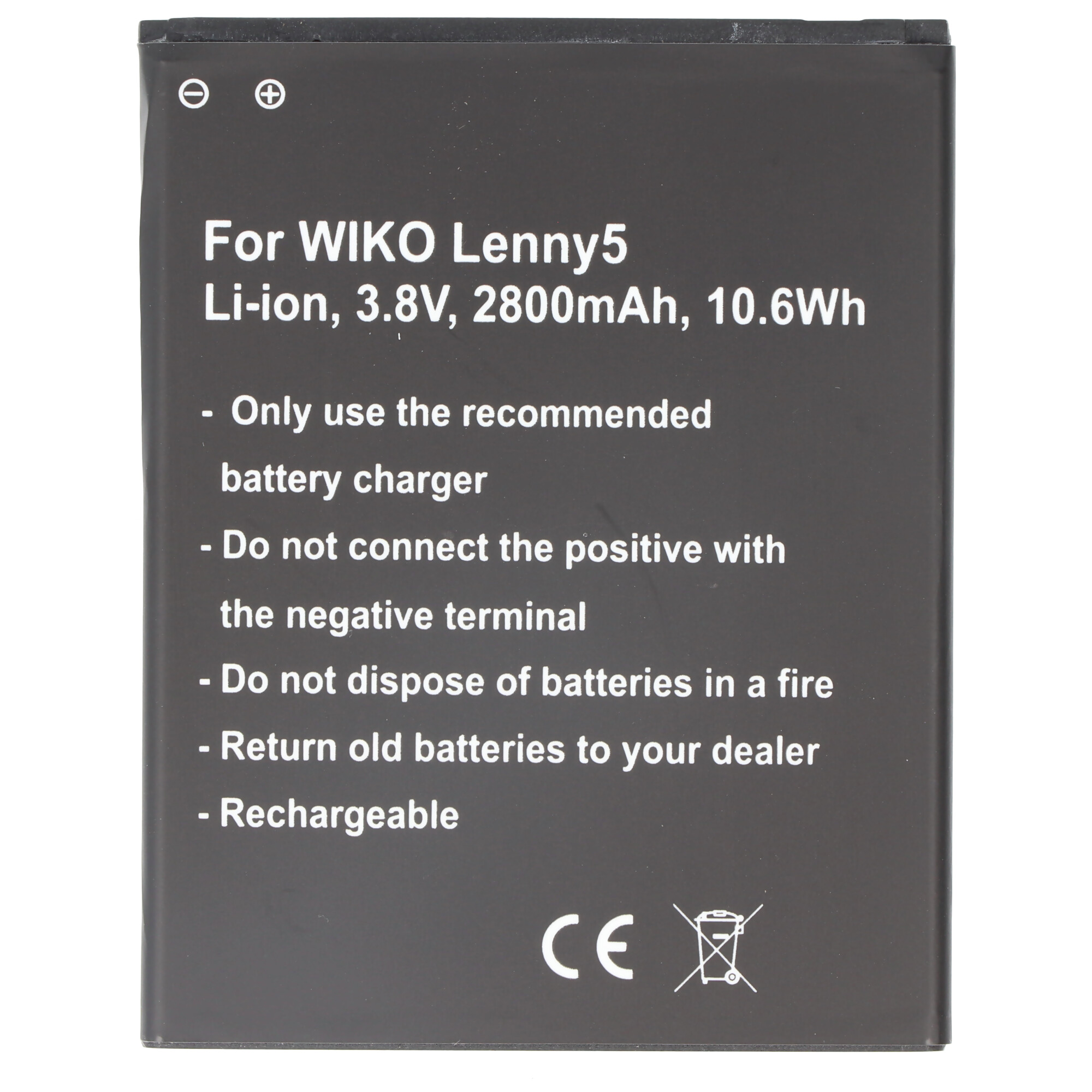 Akku passend für WIKO Lenny 5, Li-ion, 3,8V, 2800mAh, 10,6Wh