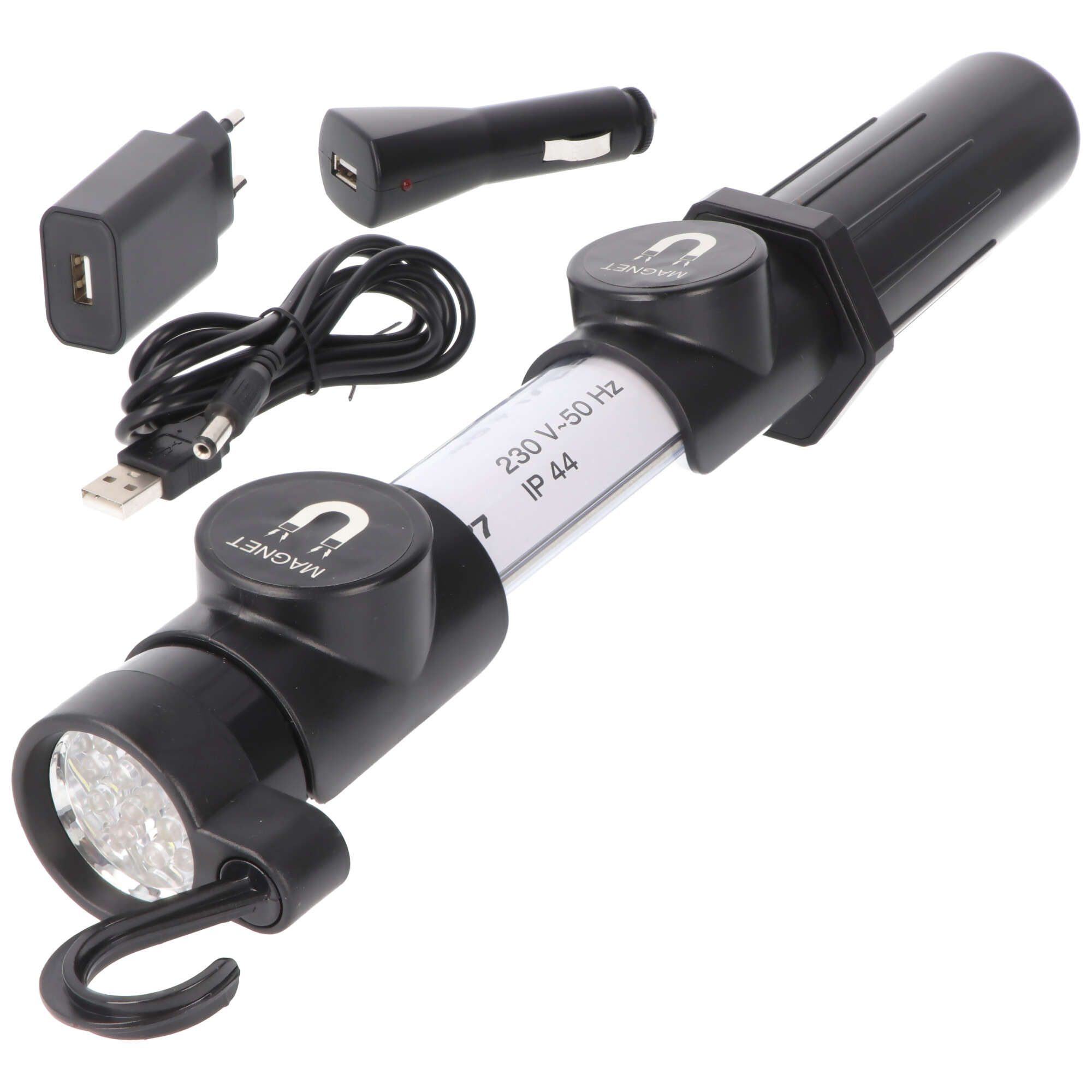 Profi Arbeitsleuchte LED-Taschenlampe mit 65 LED inklusive Akku und Ladegerät sowie 12V Adapter