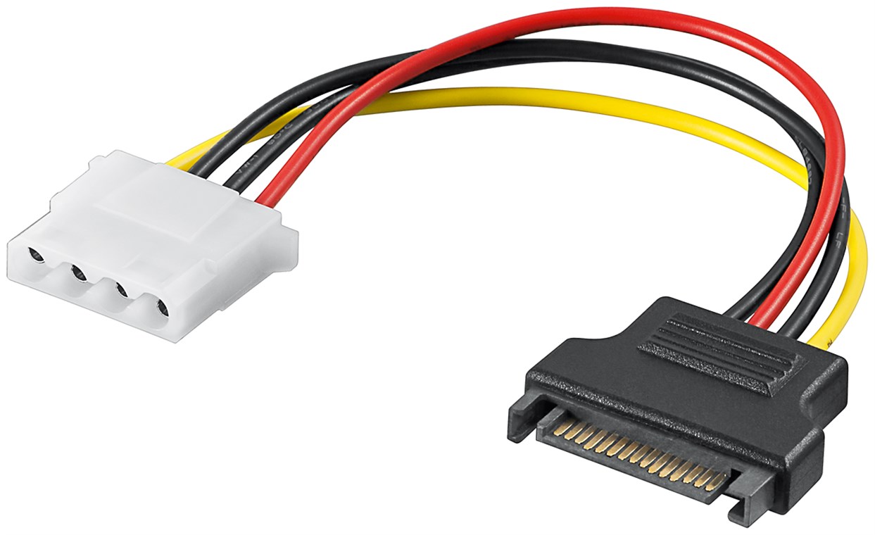 Goobay PC-Stromkabel/Stromadapter, SATA-Buchse zu 5.25-Buchse - SATA Standard Stecker > HDD/5,25 Zoll-Buchse (4-Pin)