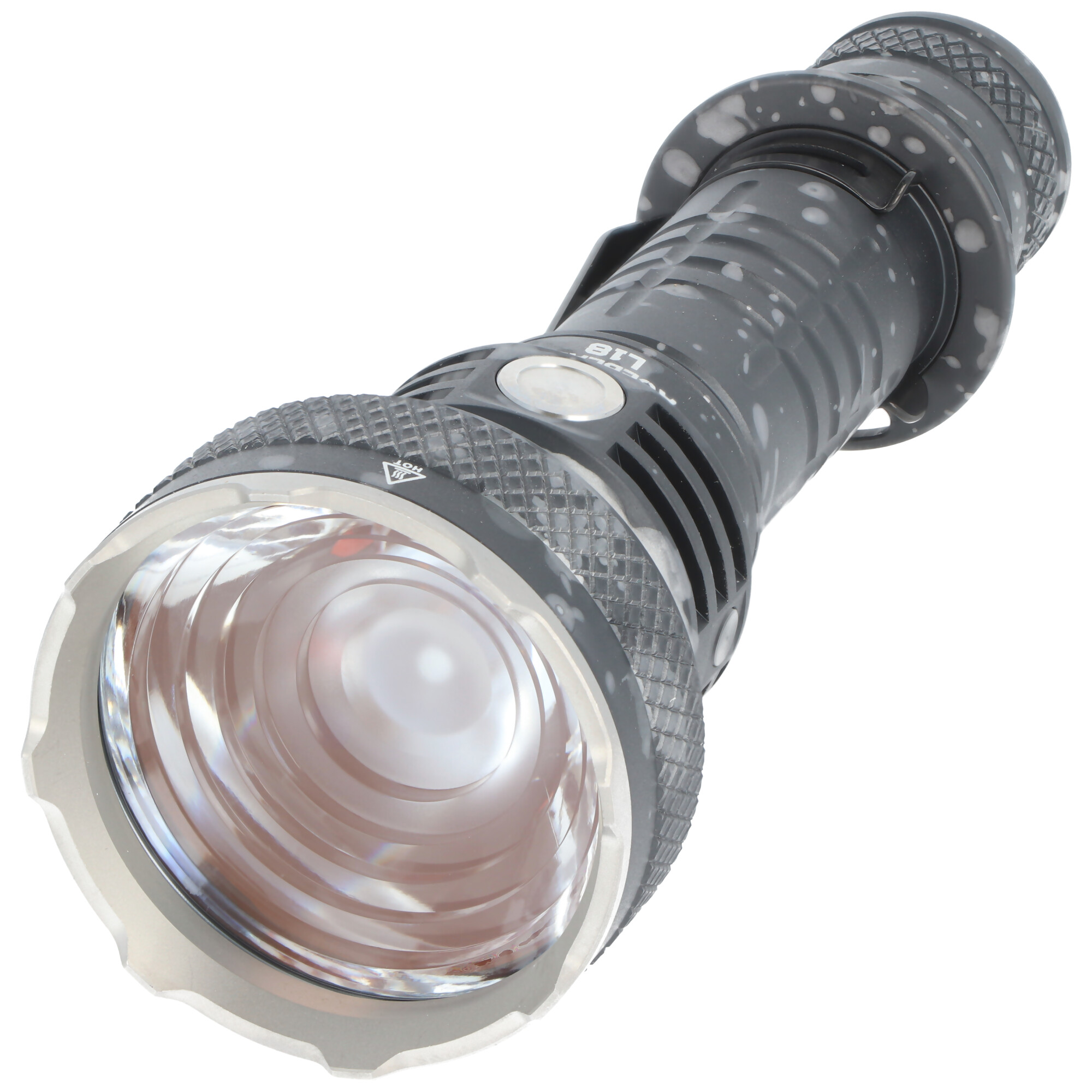AceBeam LED-Taschenlampe L18 im silber schwarzen Camouflage  Design