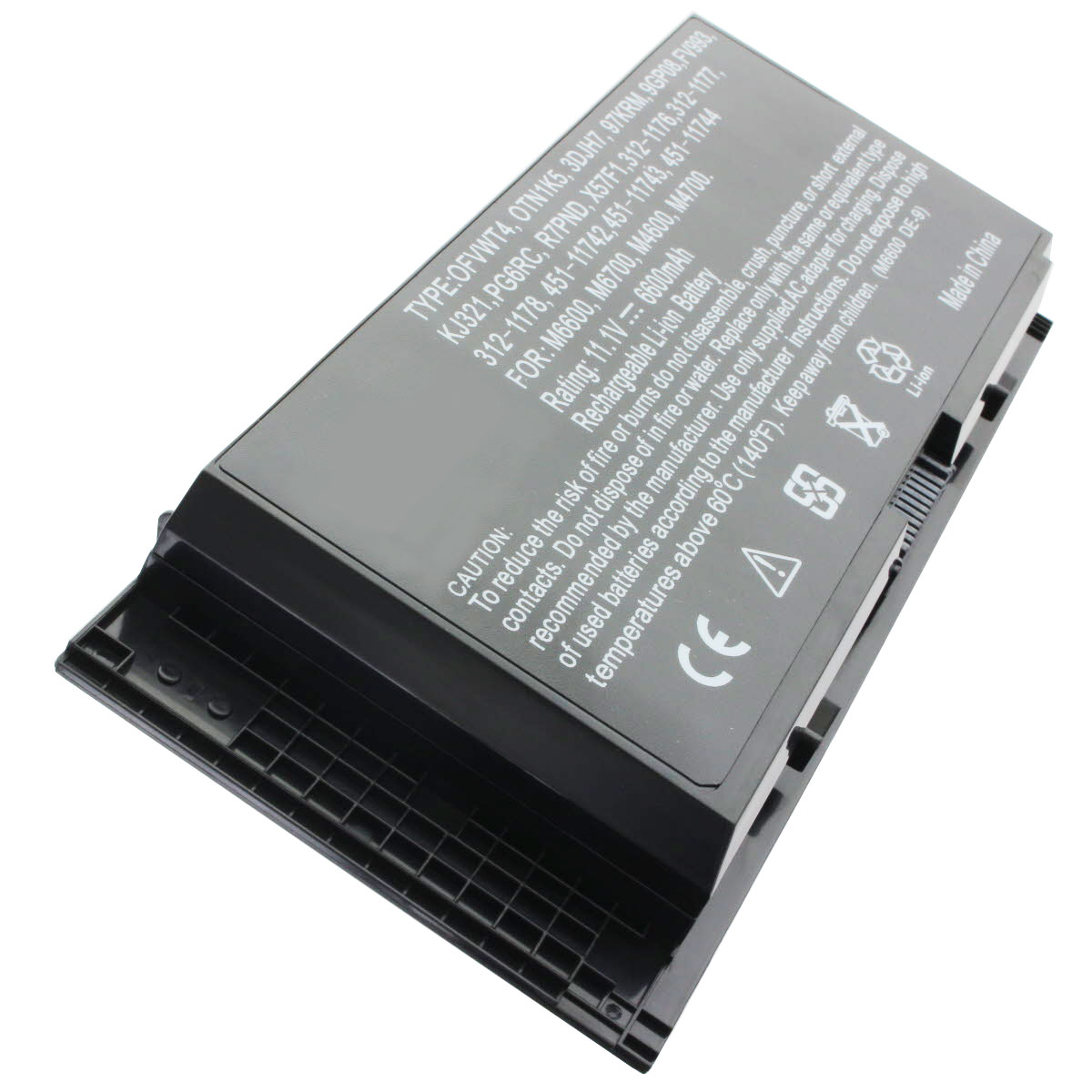 Akku passend für Dell Precision M6600, M6700, 11,1 Volt Li-Ion 6600mAh