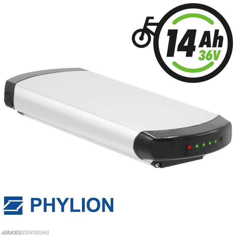 E-Bike Akku Phylion "Wall-E" XH370 – 37V / 14Ah – 2-polig - Gepäckträger