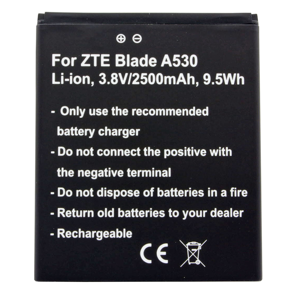 2500mAh Akku passend für ZTE Blade A530 Li-Ion, 3,8V 9,5Wh, Li3826T43P4h705949