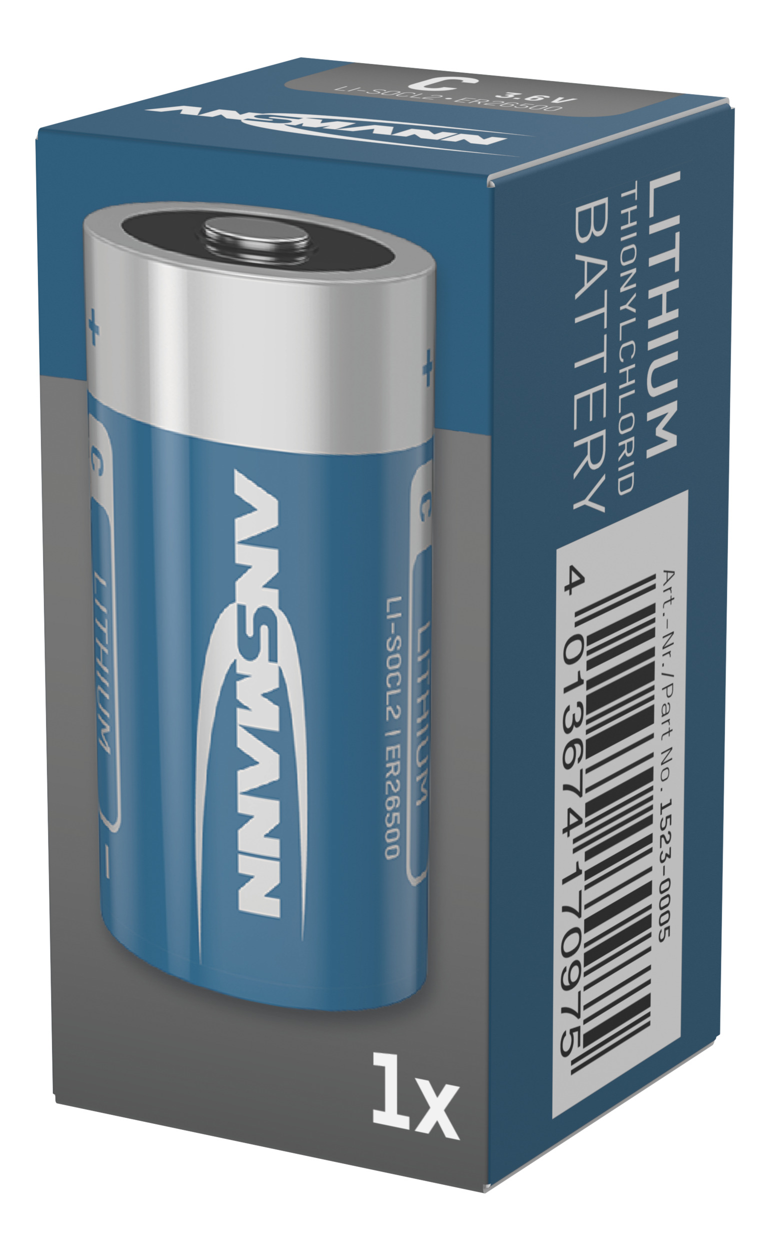ANSMANN Lithium-Thionylchlorid Batterie ER26500 C 3,6 Volt 1523-0005