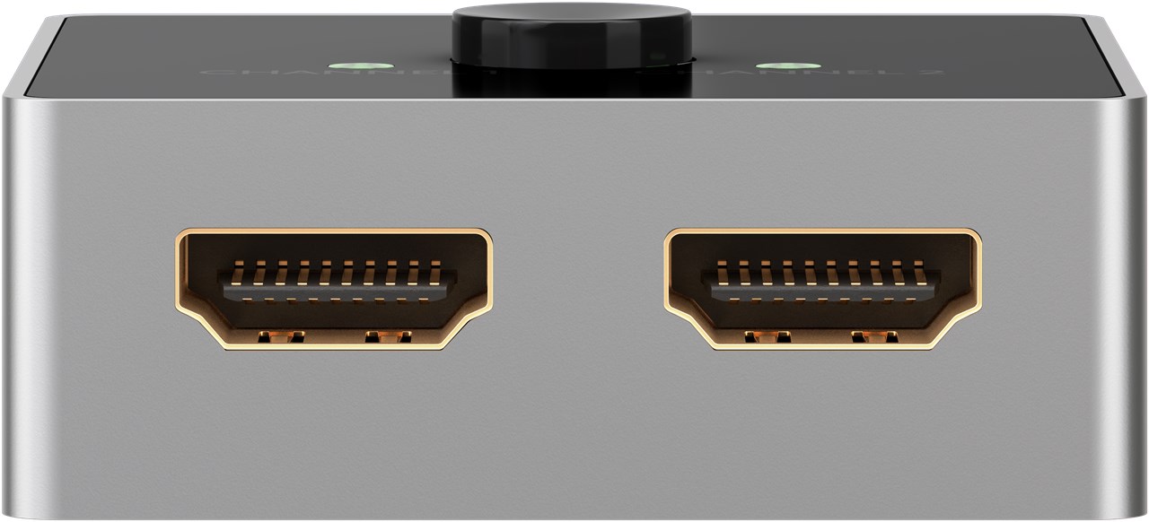 Goobay Manuelle HDMI™-Umschaltbox 2 auf 1 (4K @ 60 Hz) - zum Umschalten zwischen 2x HDMI™-Geräten angeschlossen an 1x HDMI™-Display