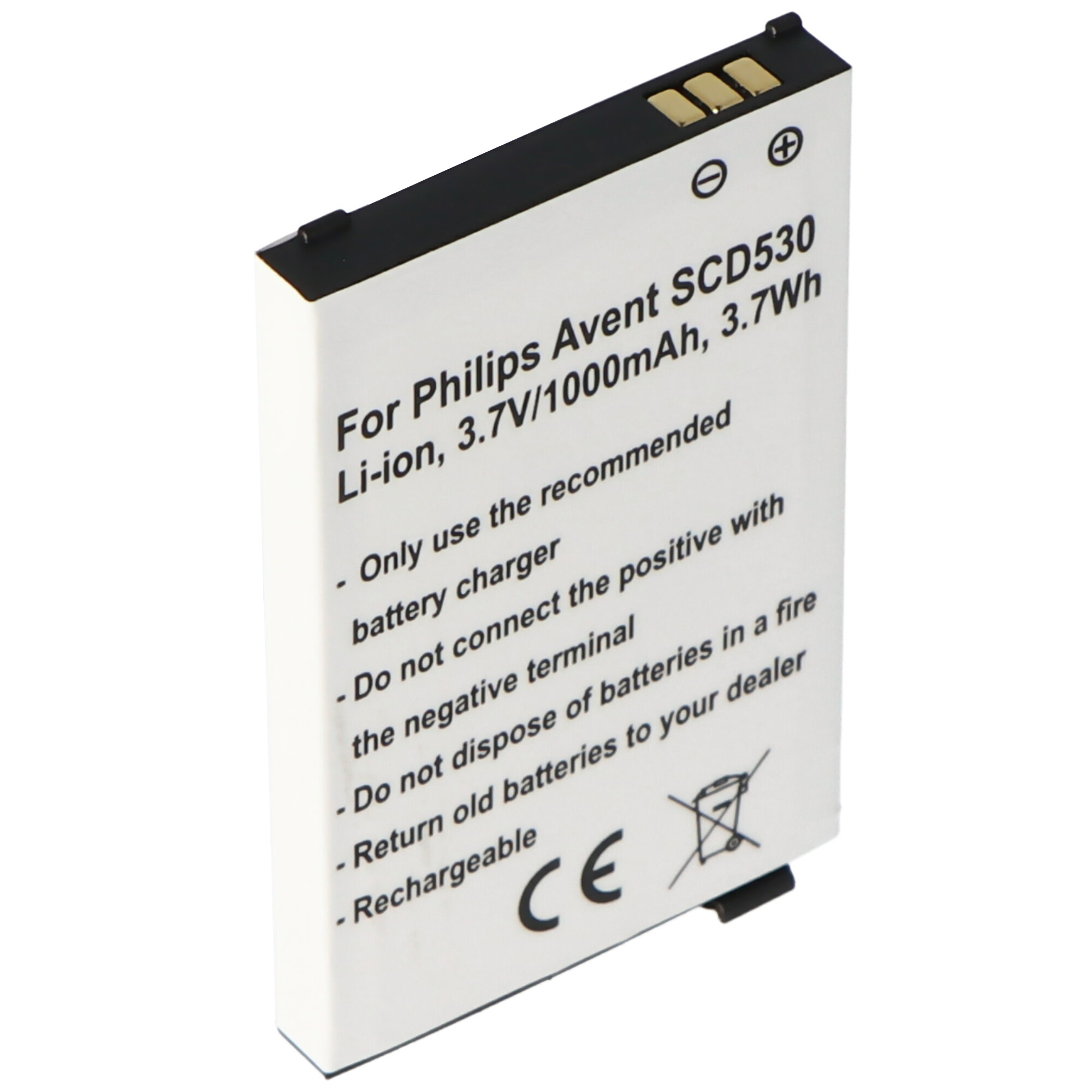 Akku passend für Philips Avent SCD530, Li-Ion, 3,7V, 1000mAh, 3,7Wh