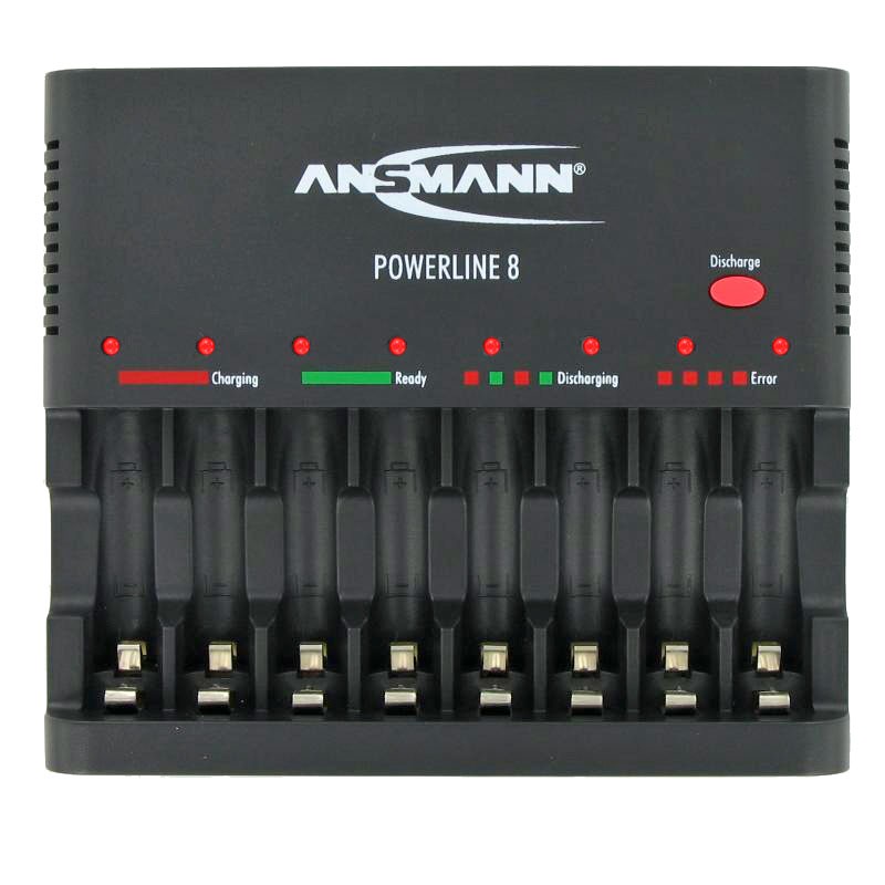 Ansmann Powerline 8 für 1-8 AA / AAA Akkus und USB-Ladebuchse 1001-0006
