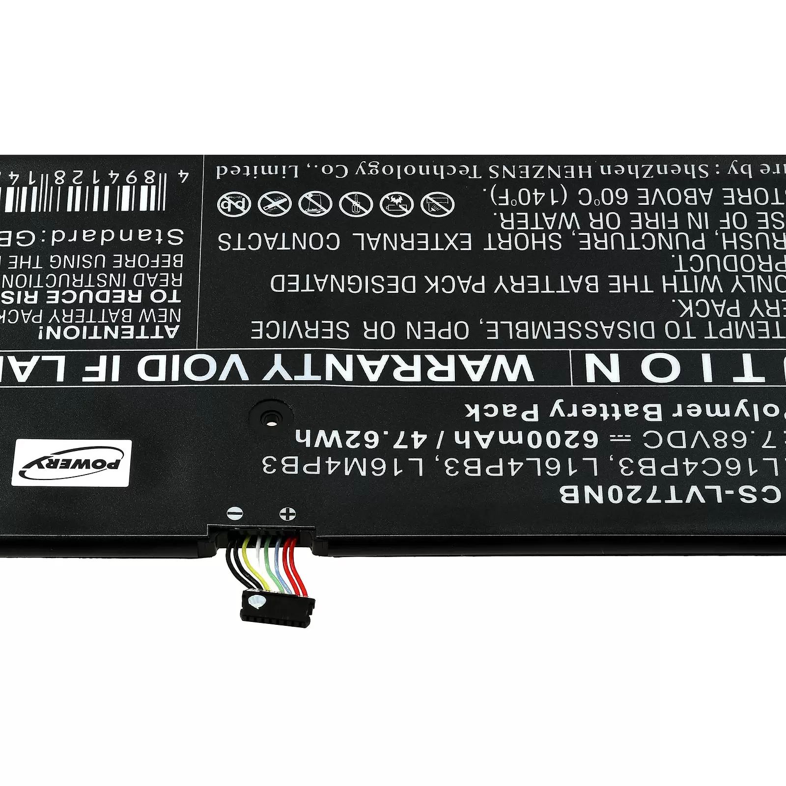 Akku passend für Laptop Lenovo IdeaPad 720s / 720S-13ARR / 720S-13IKB / Typ L16M4PB3 u.a. - 7,68V - 6200 mAh