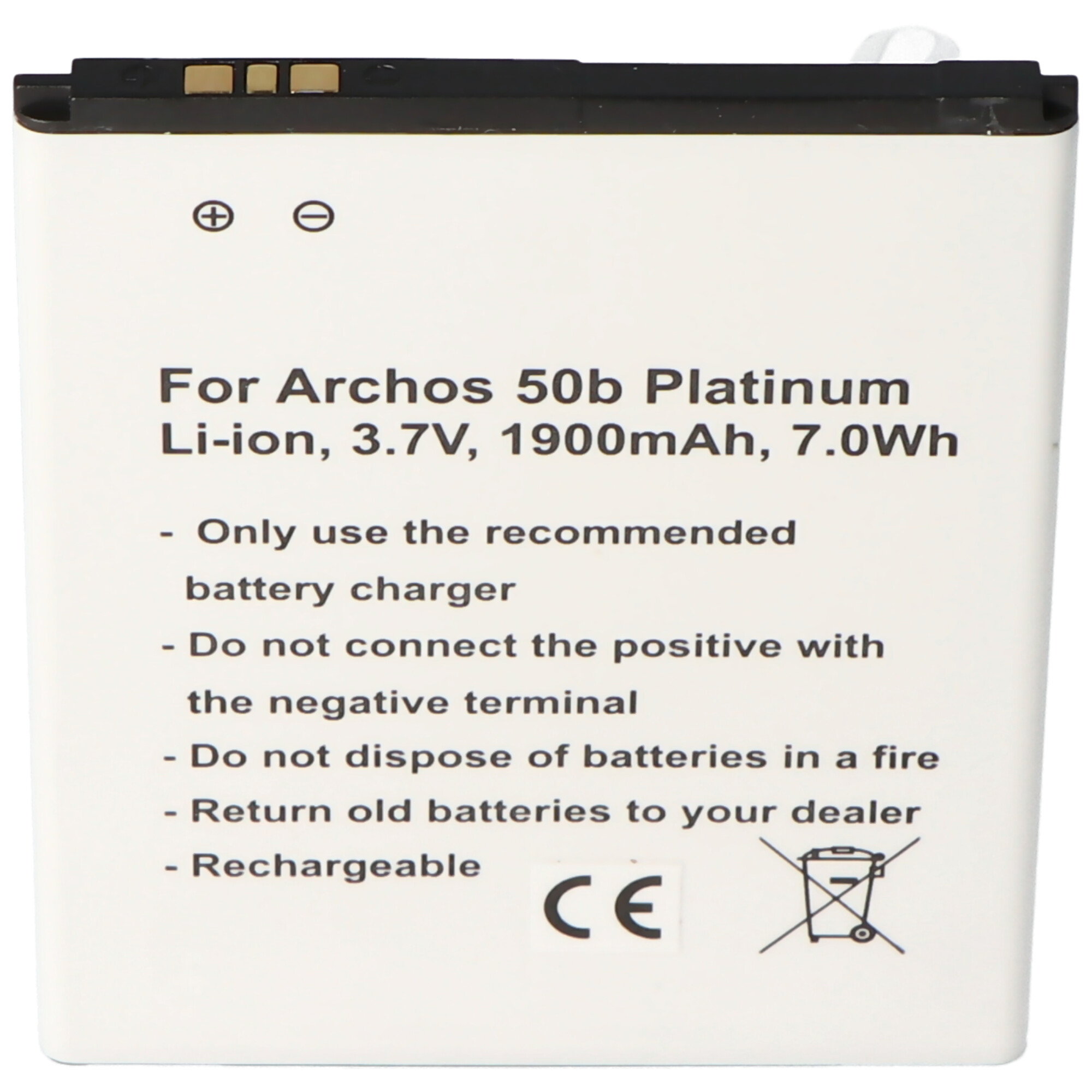 Akku passend für den Archos AC50BPL Akku Archos 50b Platinum, 73,0 x 60,0 x 4,0mm