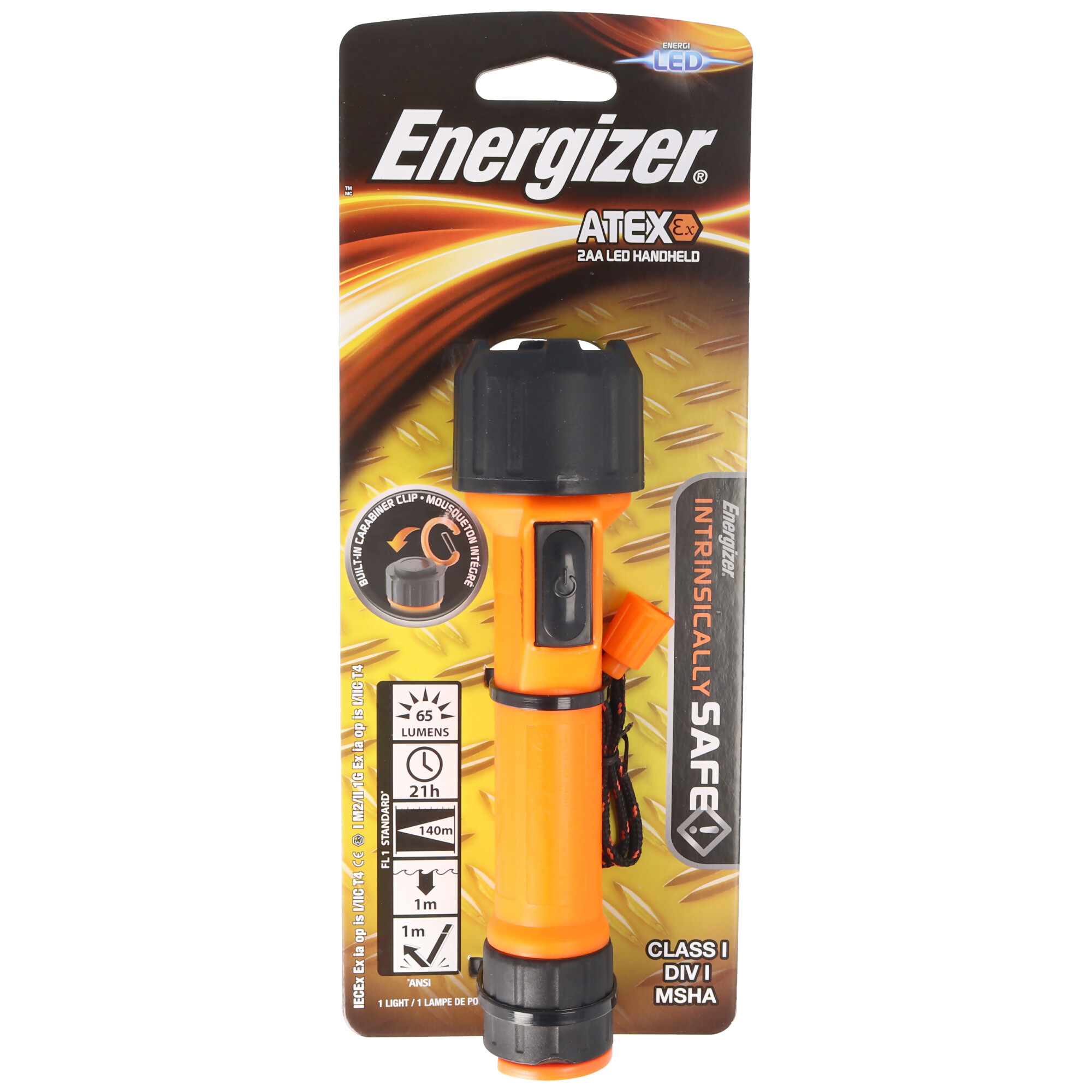 Energizer ATEX 2AA LED-Taschenlampe Ex-geschützt Zone 1 für 2 Mignon AA Batterien