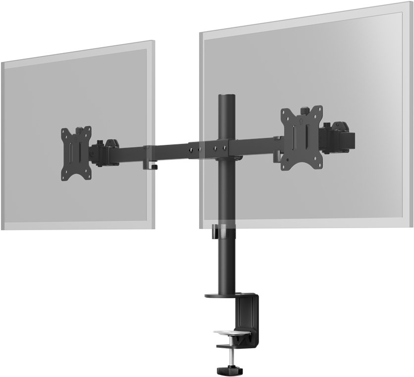 Goobay Doppel-Monitorhalterung Fix - Monitorhalter für 2 Monitore zwischen 17 und 32 Zoll (43-81 cm) bis 9 kg