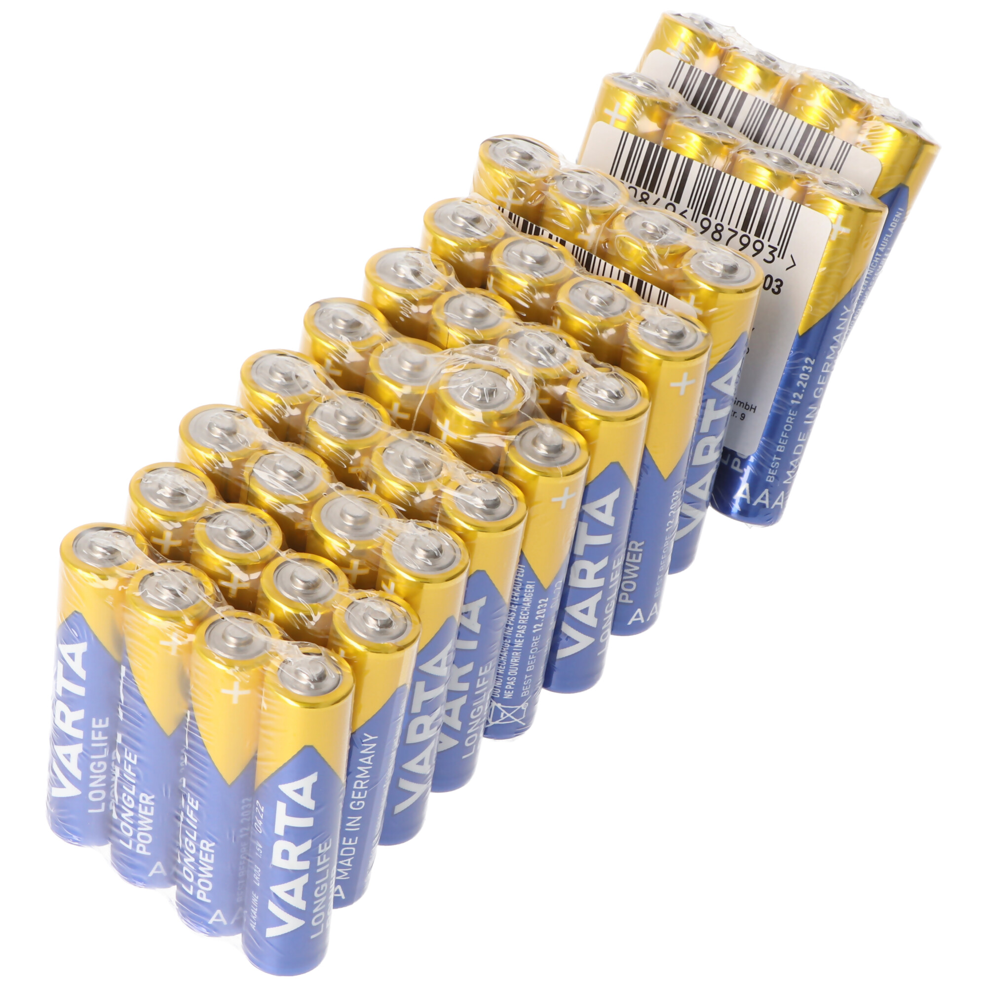 40 Stück Varta Longlife Power Batterie Alkaline, Micro, AAA, LR03, 1.5V