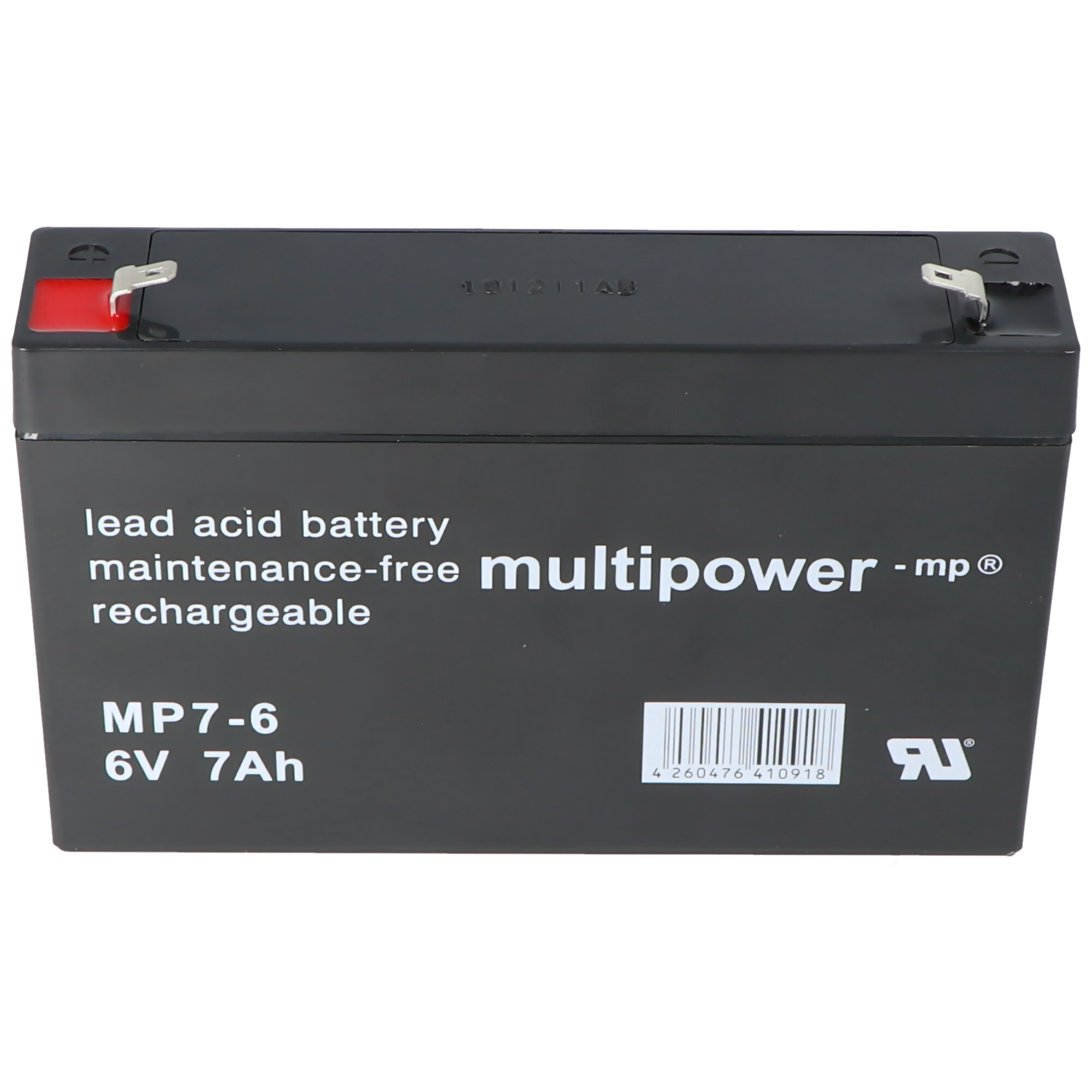 Multipower MP7-6 Blei Akku 6 Volt, 7000mAh mit Faston 4,8mm
