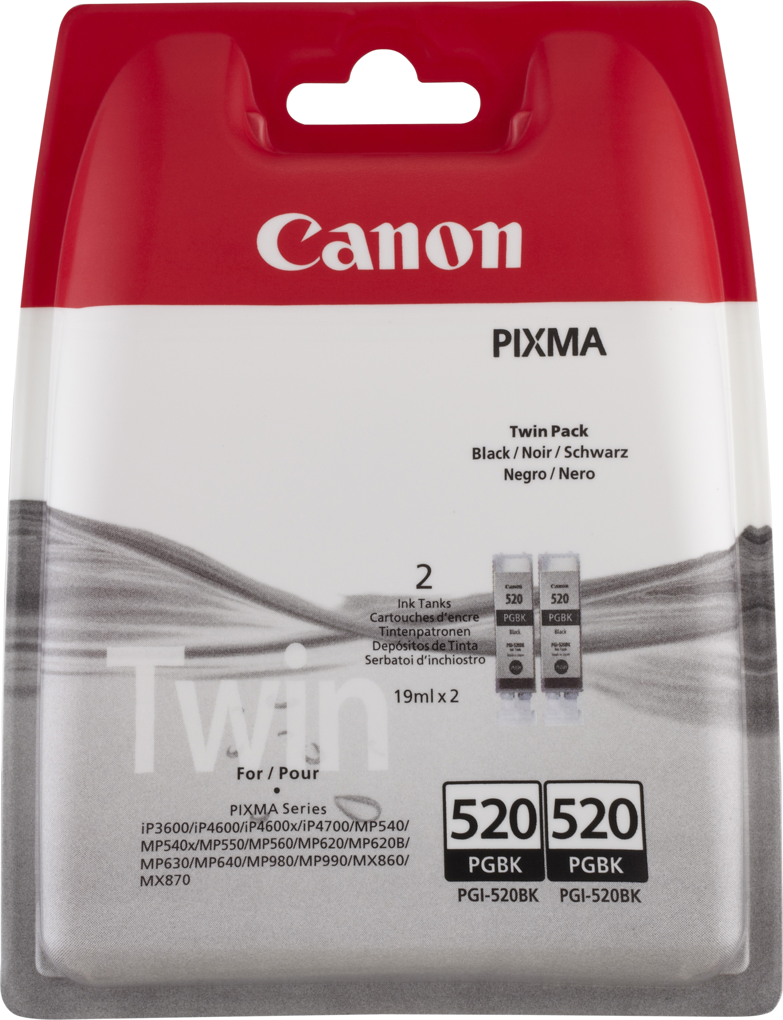 Canon Tinten Doppelpack PGI-520BK 19ml schwarz