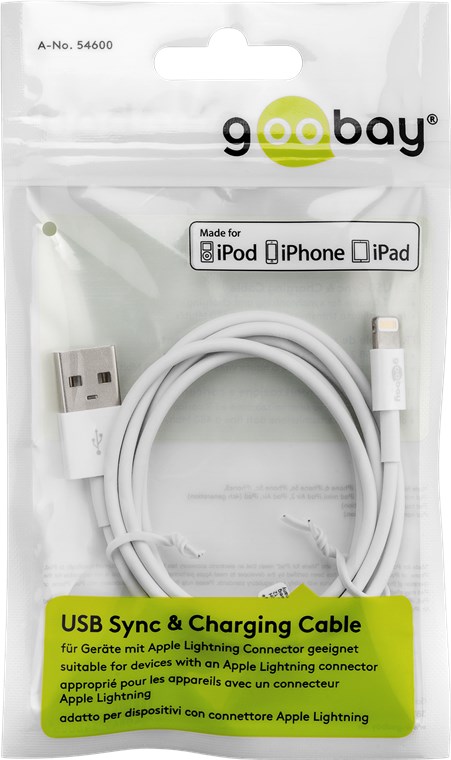 Lightning USB Lade- und Synchronisationskabel MFi Kabel für Apple iPhone/iPad Weiß