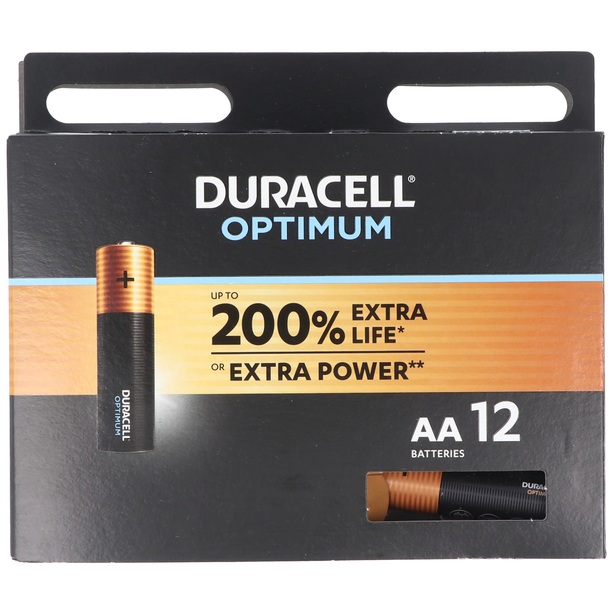 Duracell Optimum AA Mignon Alkaline-Batterien, 1.5V LR6 MX1500, 12er-Pack LR06
