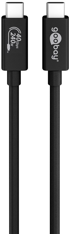 Goobay Sync & Charge USB-C™-Kabel, USB4™ Gen 3x2, 240 W, 0,7 m - USB-C™-Stecker > USB-C™-Stecker