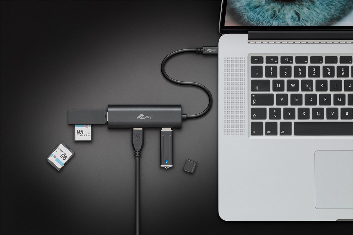 Goobay USB-C™ Hub für den gleichzeitigen Anschluss von vier USB 3.0 A Buchsen - USB-C™-Stecker  4 x USB A Buchse
