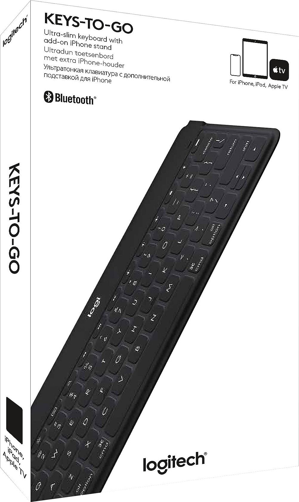 Logitech Tastatur Keys-To-Go, Wireless, Bluetooth, schwarz für Apple iPad, iPhone, DE, Retail
