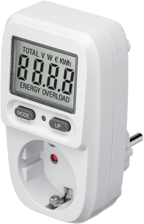 Digitales Energiekostenmessgerät Basic, zur Messung des Stromverbrauchs und Stromkosten von elektrischen Haushaltsgeräten