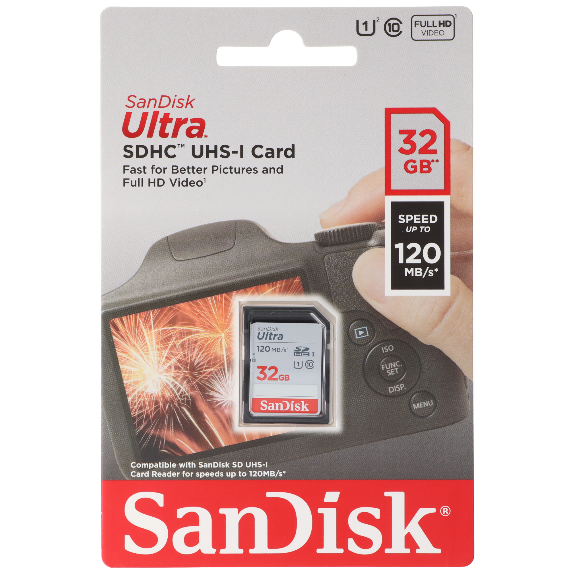Sandisk SDHC-Card 32GB, Ultra, Class 10, UHS-I (R) 120MB/s, Retail-Blister