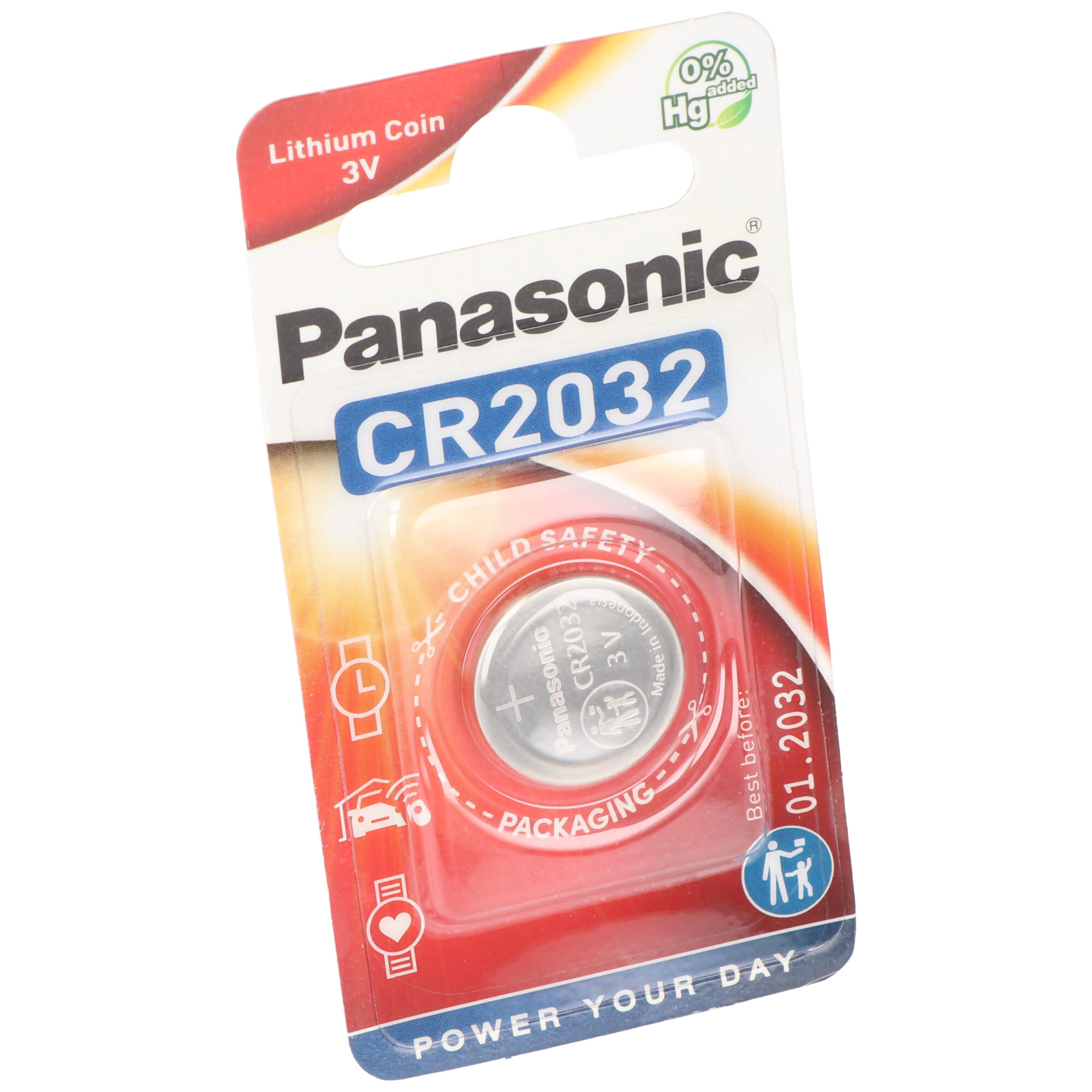 Panasonic Batterie Lithium, Knopfzelle, CR2032, 3V Electronics, Lithium Power, Retail Blister (1-Pack)
