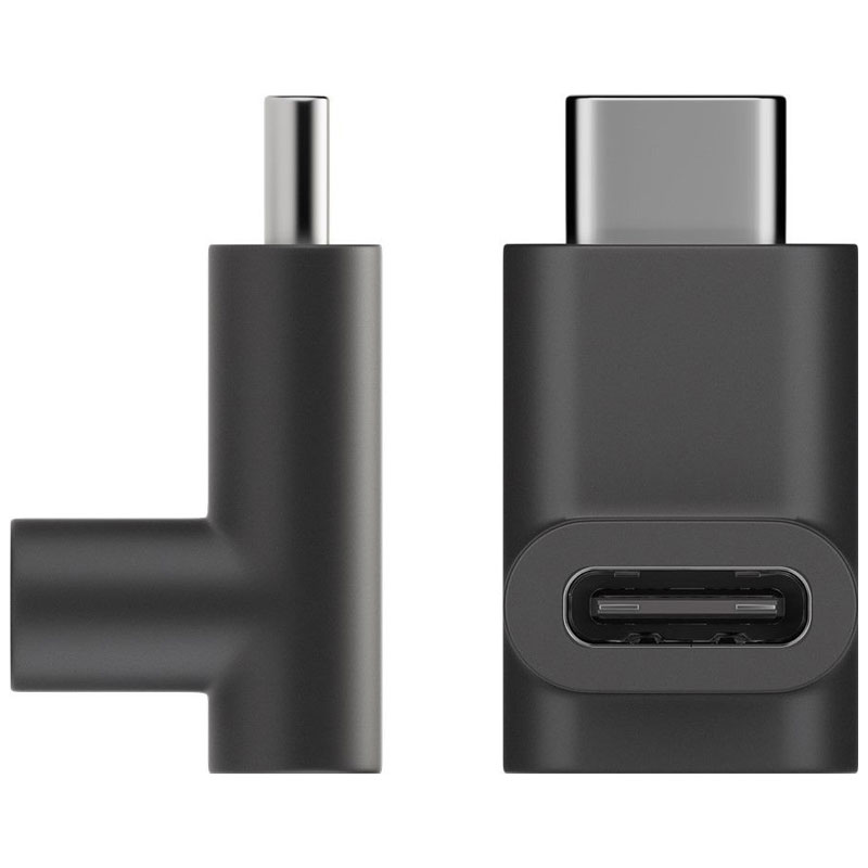 Adapter USB-C auf USB-C 90 Grad Winkel, schwarz USB-C-Buchse abgewinkelt auf USB-C-Stecker