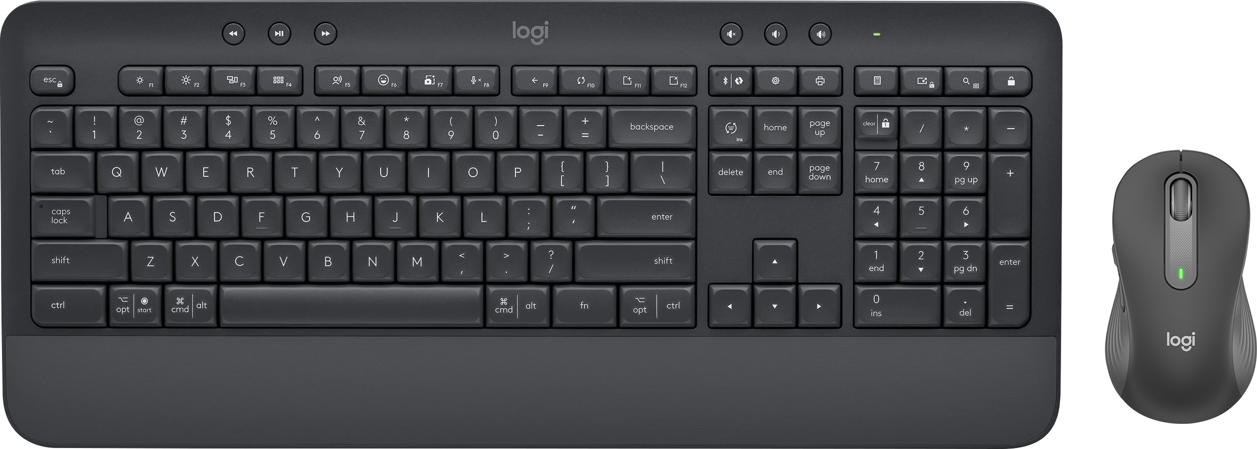 Logitech Tastatur/Maus Set MK650, Wireless, Bolt, Bluetooth, grafit Signature, DE, Optical, 400-4000 dpi, Business