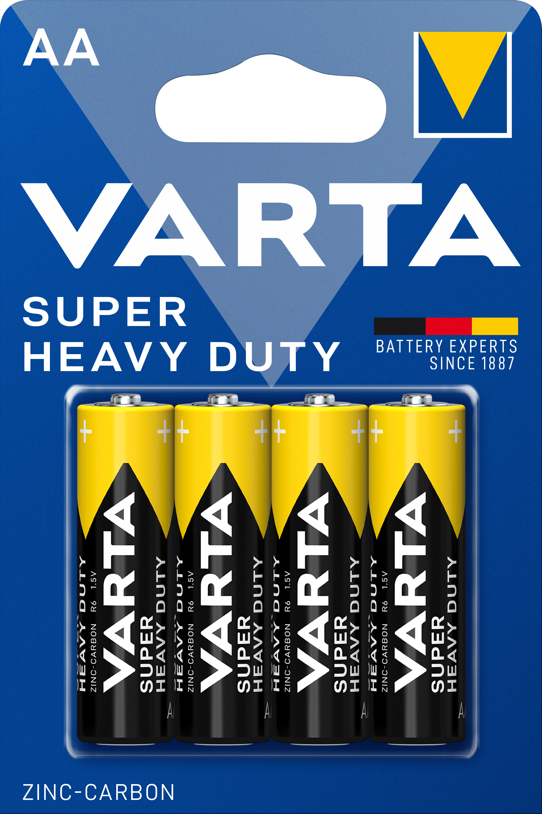 Varta Batterie Zink-Kohle, Mignon, AA, R6, 1.5V 4er Pack