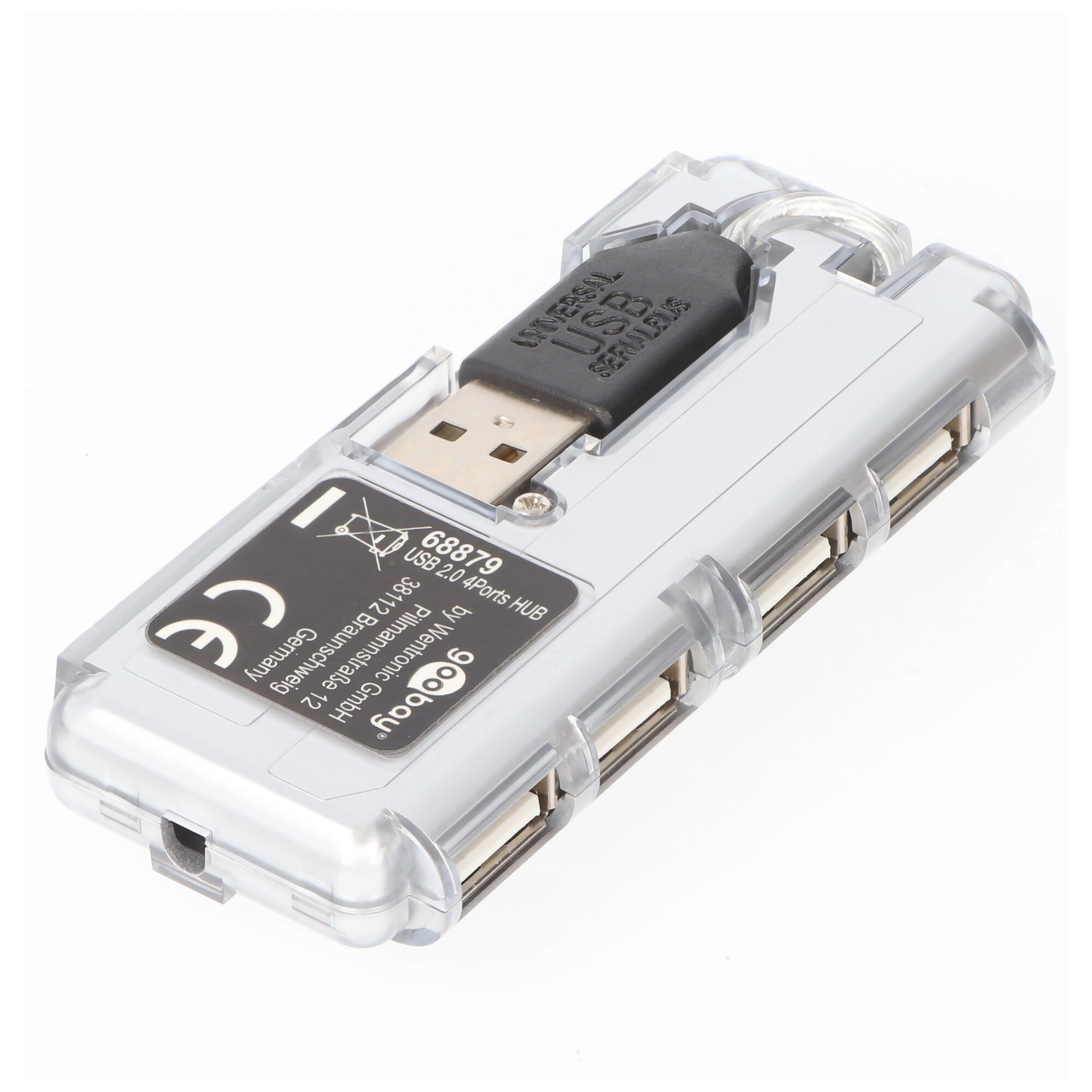 Goobay 4-fach USB 2.0 Hi-Speed HUB/Verteiler - zum Verbinden von bis zu 4 USB-Geräten mit einem USB-Anschluss