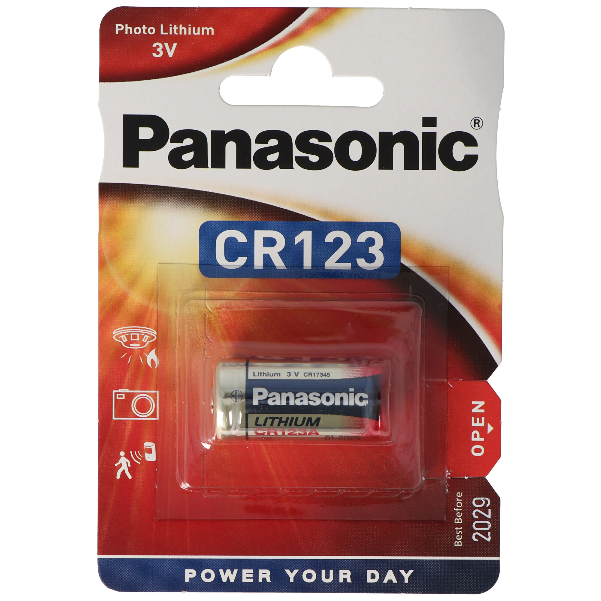18 Stück CR123A Panasonic Batterie Photo Lithium CR123 A z.b. für Überwachungskamera Arlo