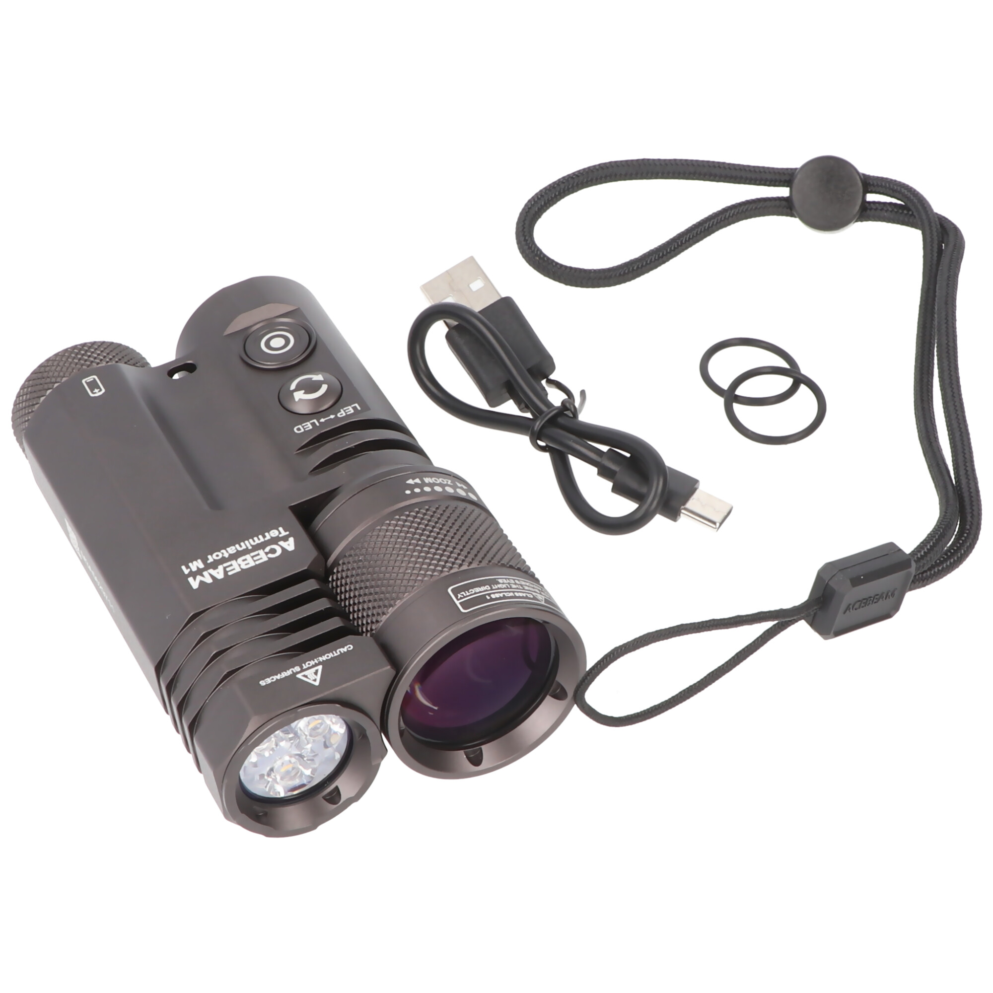 AceBeam Terminator M1 Dual LEP-Laser und LED-Taschenlampe, 2.300 Lumen, zoombarer Scheinwerferstrahl, 5.000K, Limited Edition