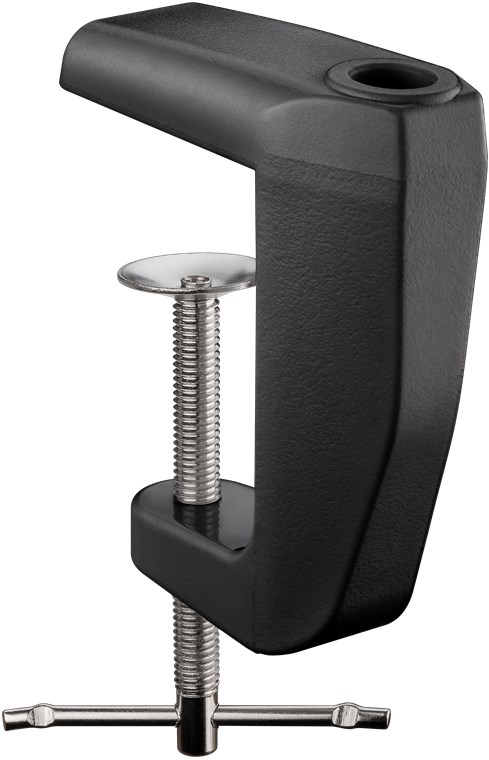 Goobay Ersatztischklemme für Lupenleuchten mit Gelenkarm, schwarz - für Tischplattenstärken 0 mm - 60 mm, massives Metall, pulverbeschichtet