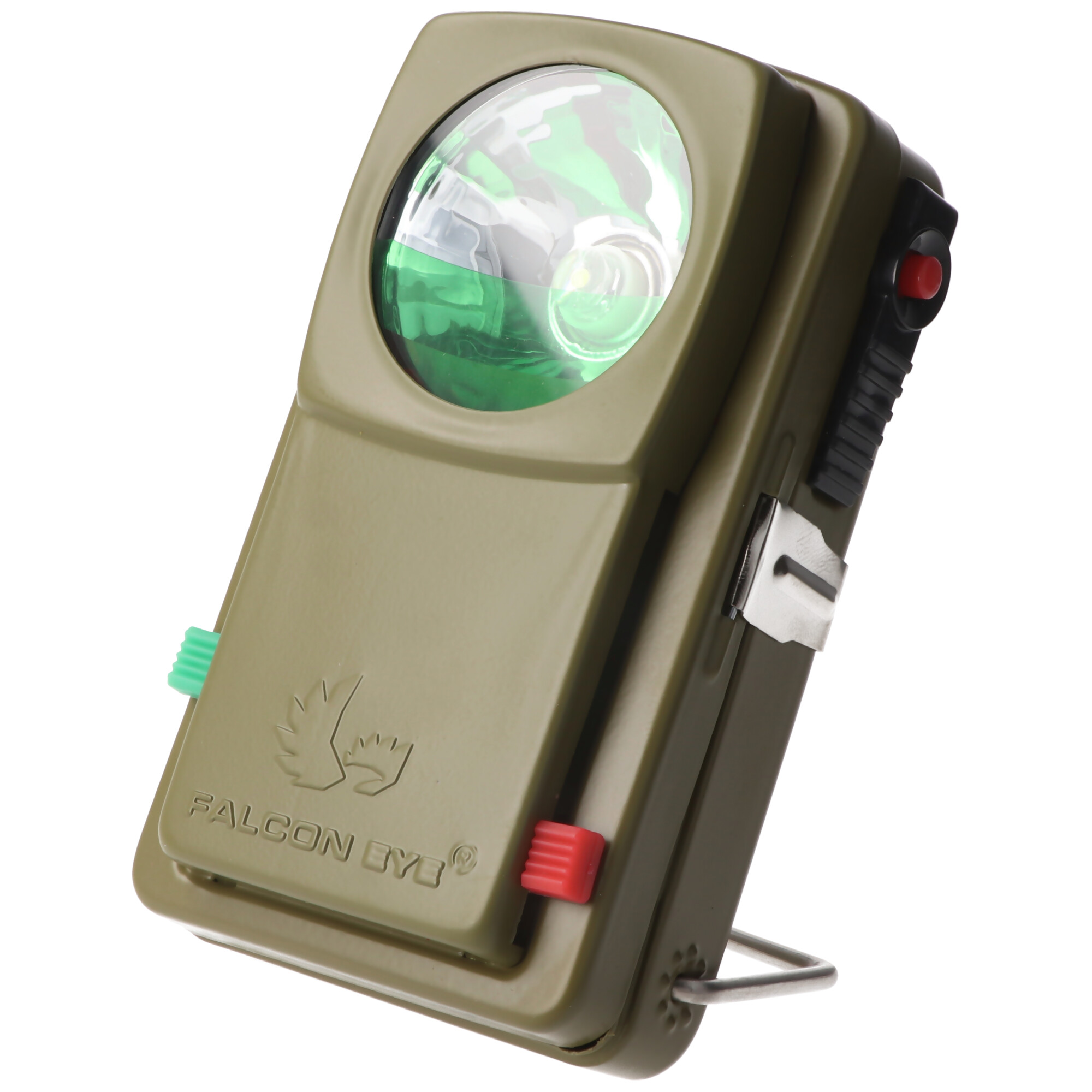 LED BW Signal Taschenlampe Nato Olivgrün, mit zusätzlichen Filterscheiben rot, grün, mit Batterie