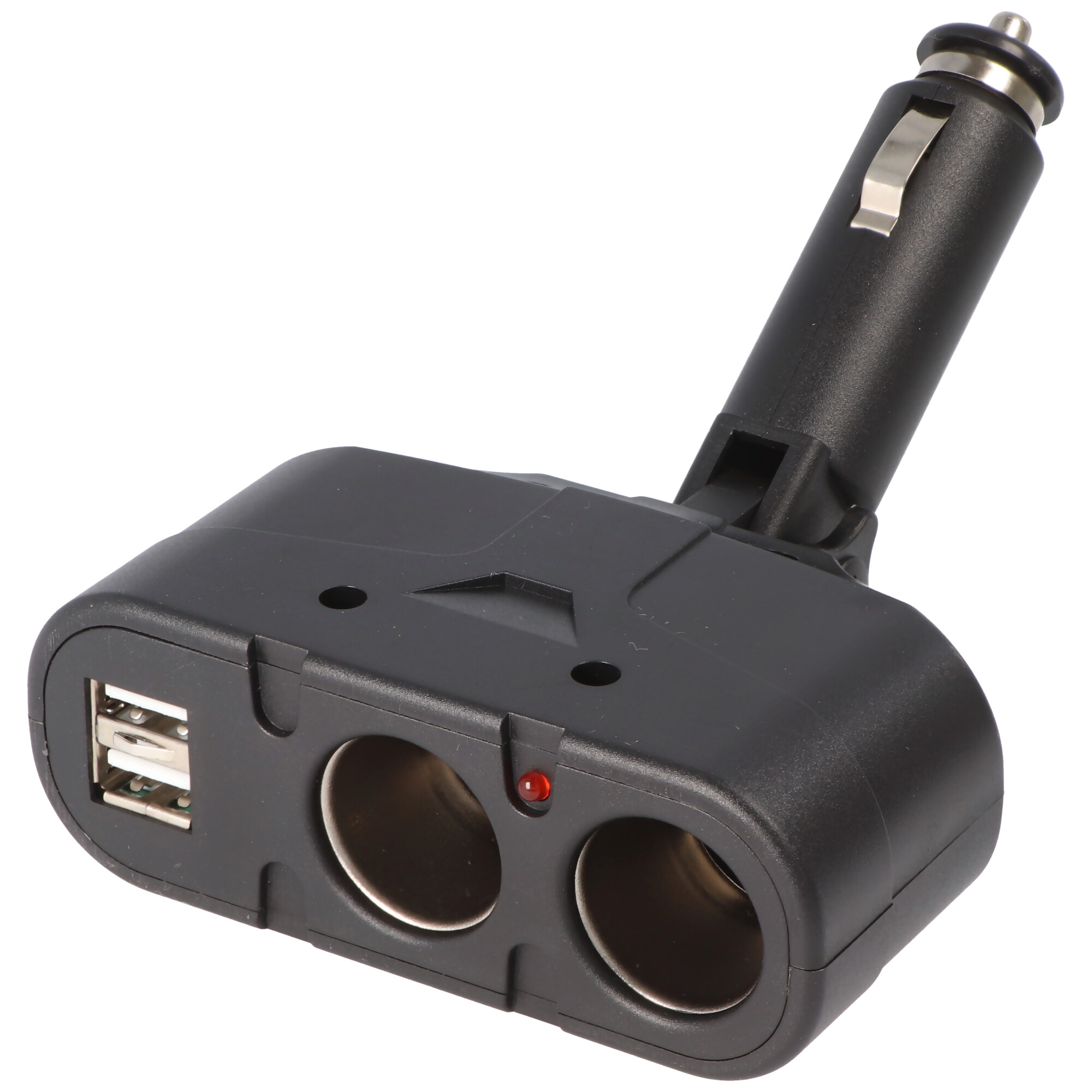 AccuCell KFZ-Adapter, Verteiler Zigarettenanzünder - Stecker auf 2x Kupplung + USB