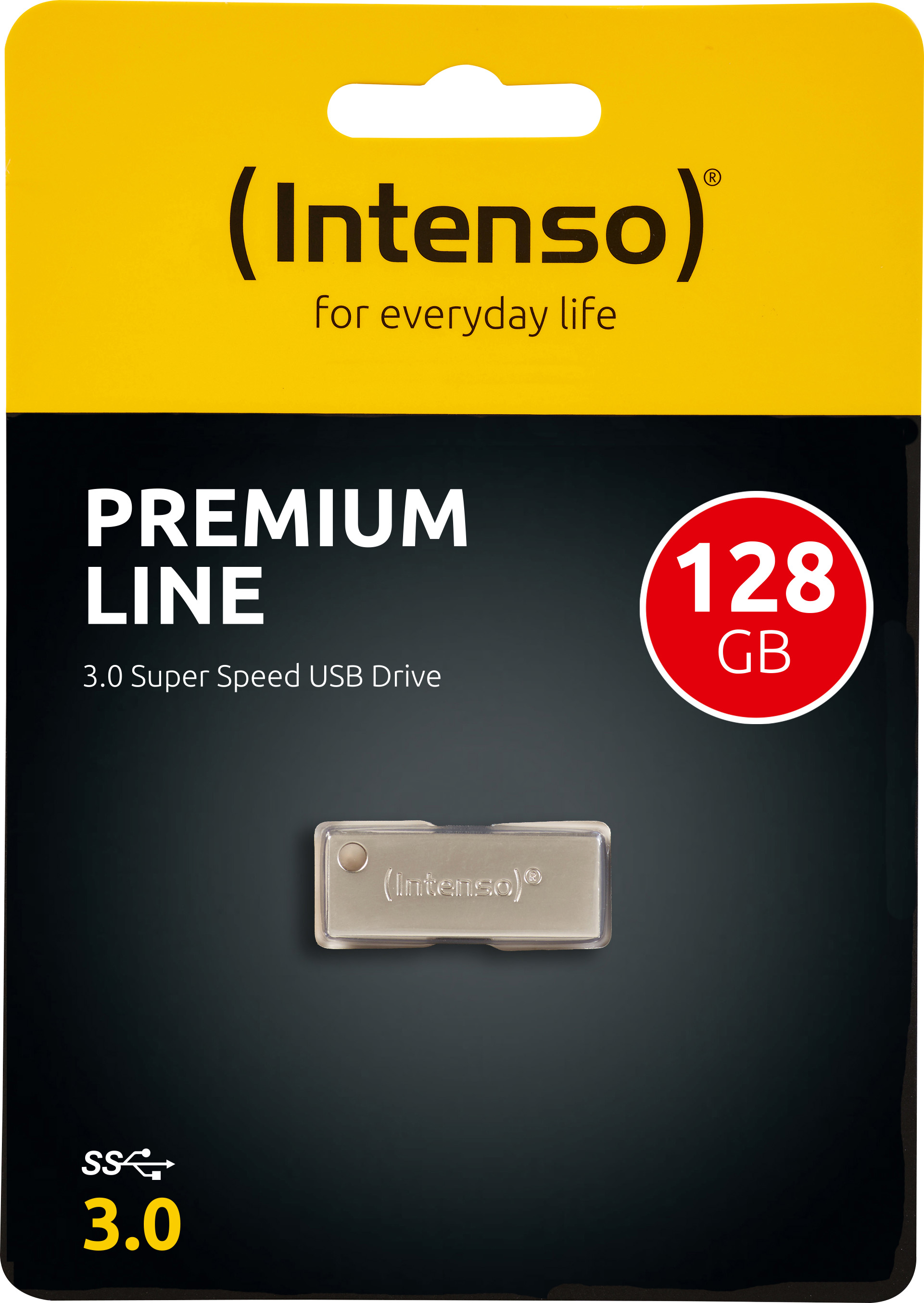 Intenso USB 3.0 Stick 128GB, Premium Line, Metall, silber Typ-A, (R) 100MB/s, Retail-Blister