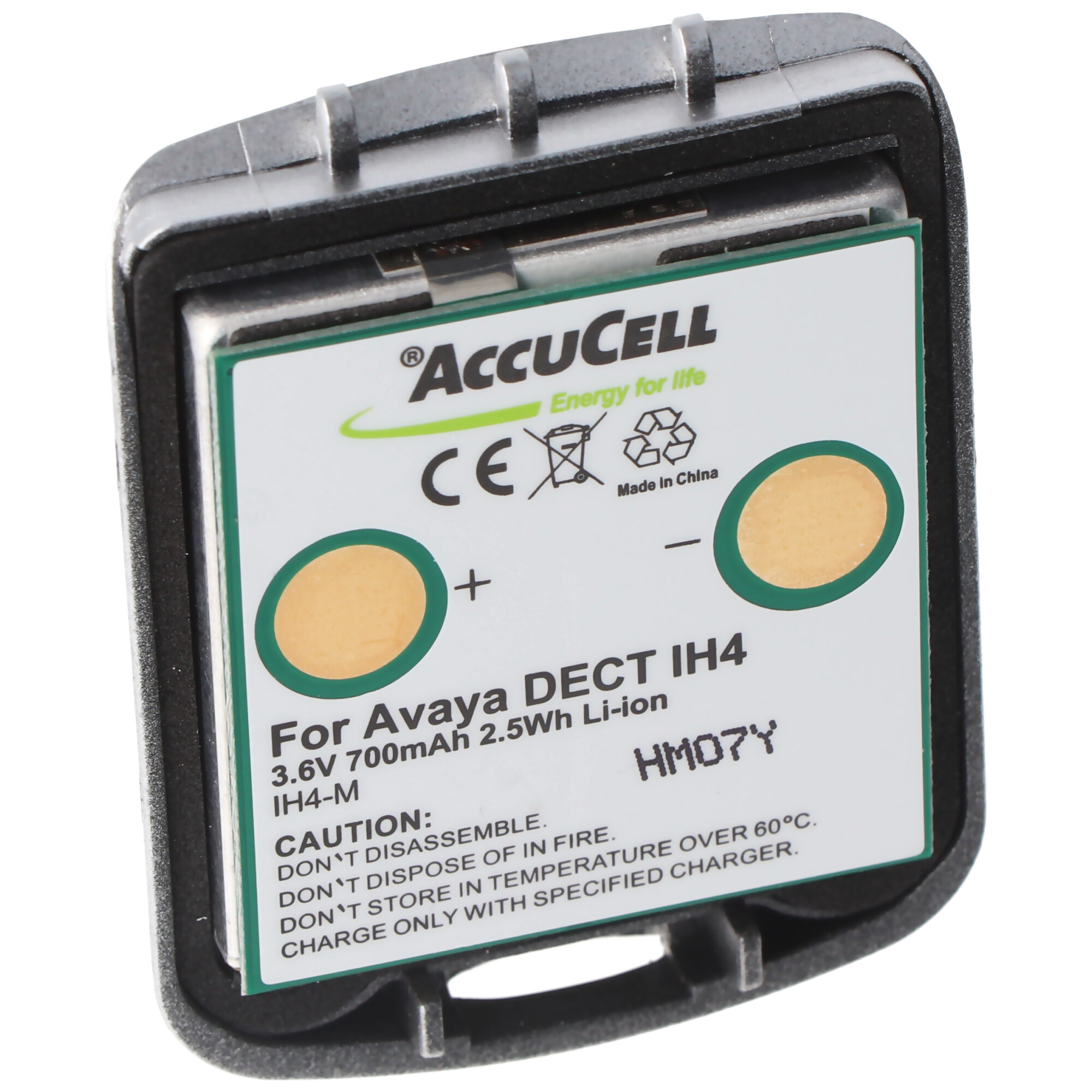 AccuCell Akku passend für den Avaya DECT IH4 Li-Ion Akku 4.999.130.768 mit Gehäuse 3,6V 700mAh, Funkwerk DECT D4, DECT FC4