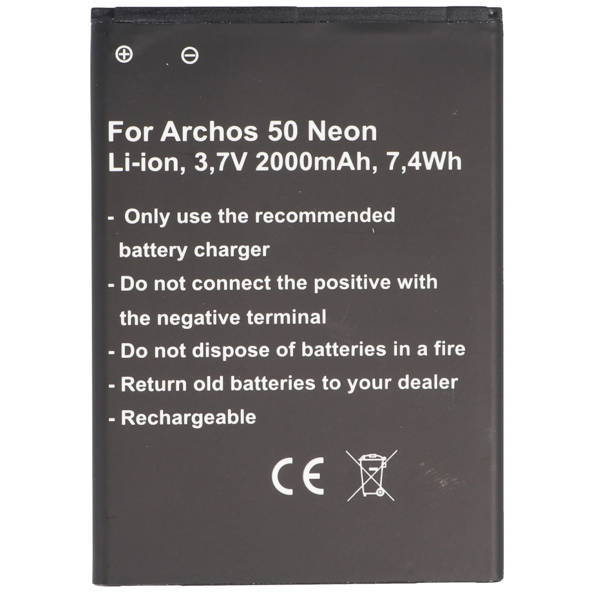 Akku passend für den Archos AC50NE Akku Archos 50 Neon  77,9 x 56,0 x 4,3mm