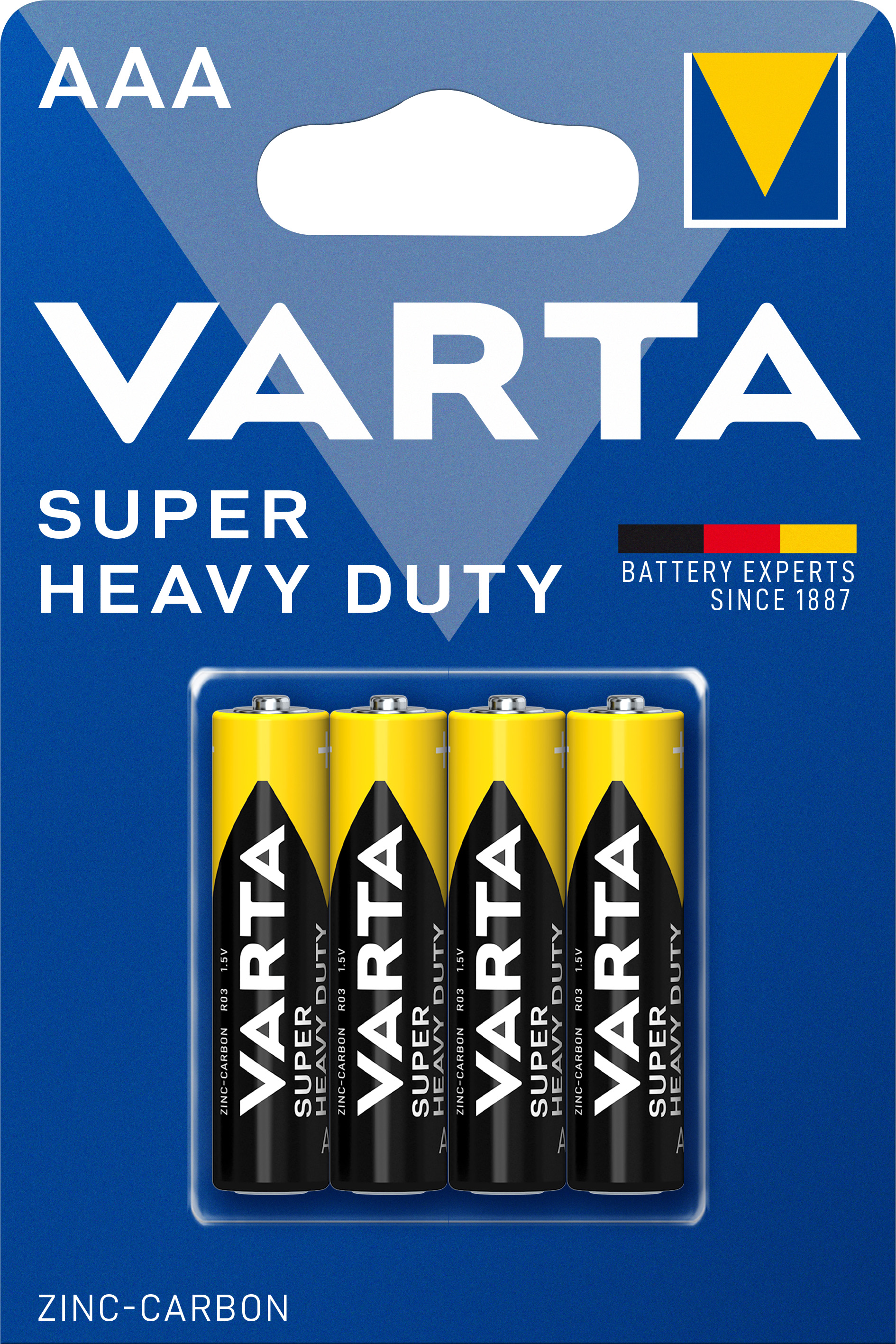 Varta Batterie Zink-Kohle, Micro, AAA, R03, 1.5V 4er Pack