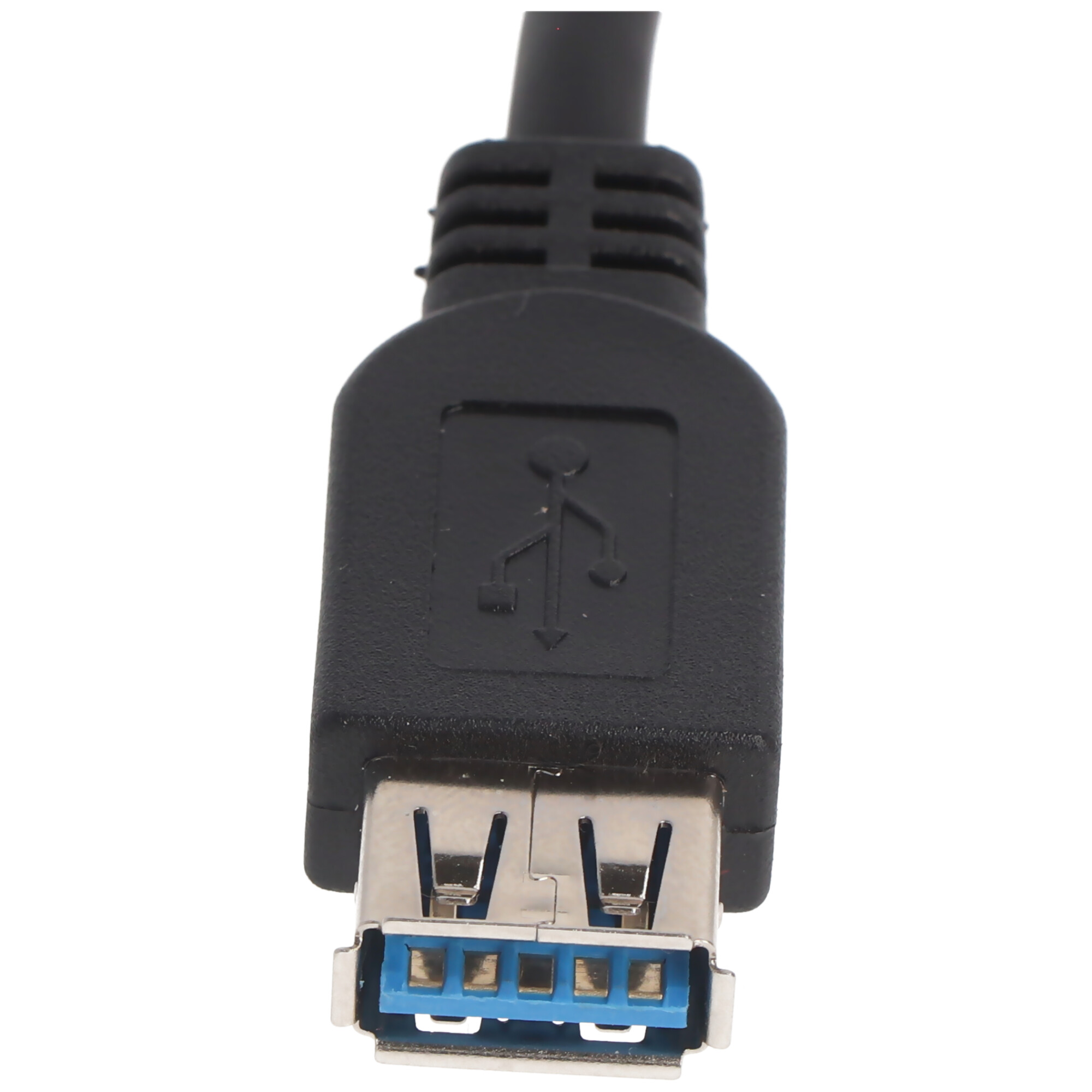 USB-C Stecker auf USB A Buchse mit Kabel schwarz 20cm