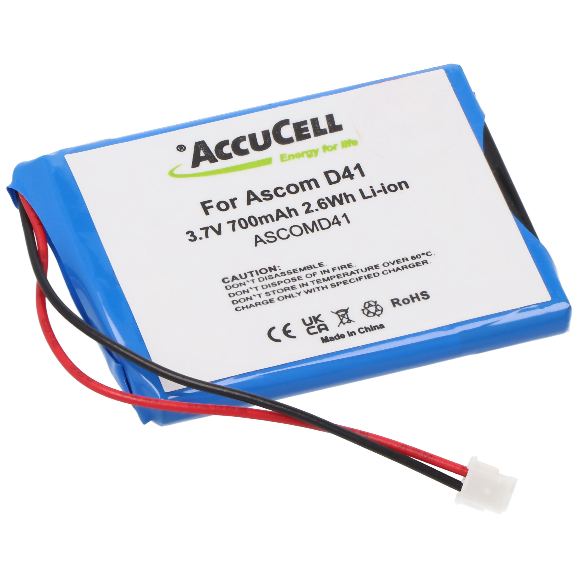 AccuCell Akku passend für Ascom D41 Akku FA01302005, FA83601195