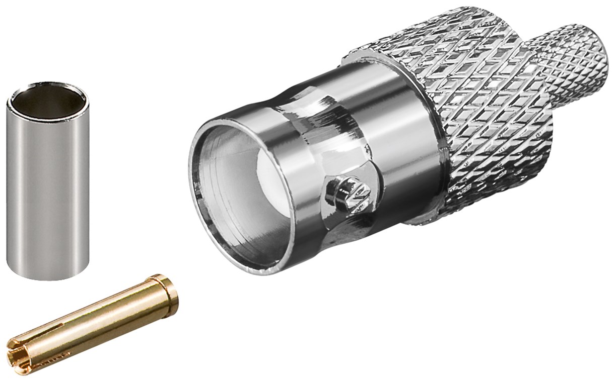 Goobay BNC-Crimpkupplung - für RG58-/U-Kabel, mit vergoldetem Pin