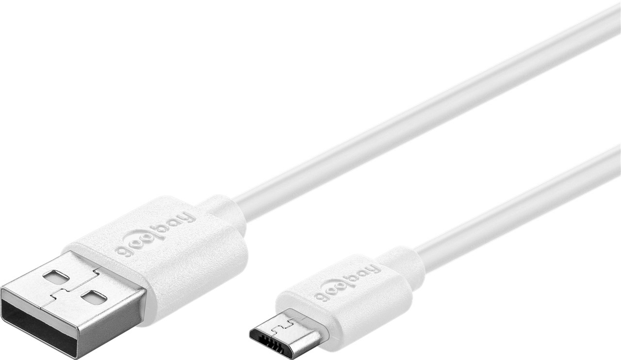 Goobay Micro USB Dual Ladeset 2,4 A - Netzteil mit 2x USB-Buchse und Micro USB Kabel 1m (weiß)
