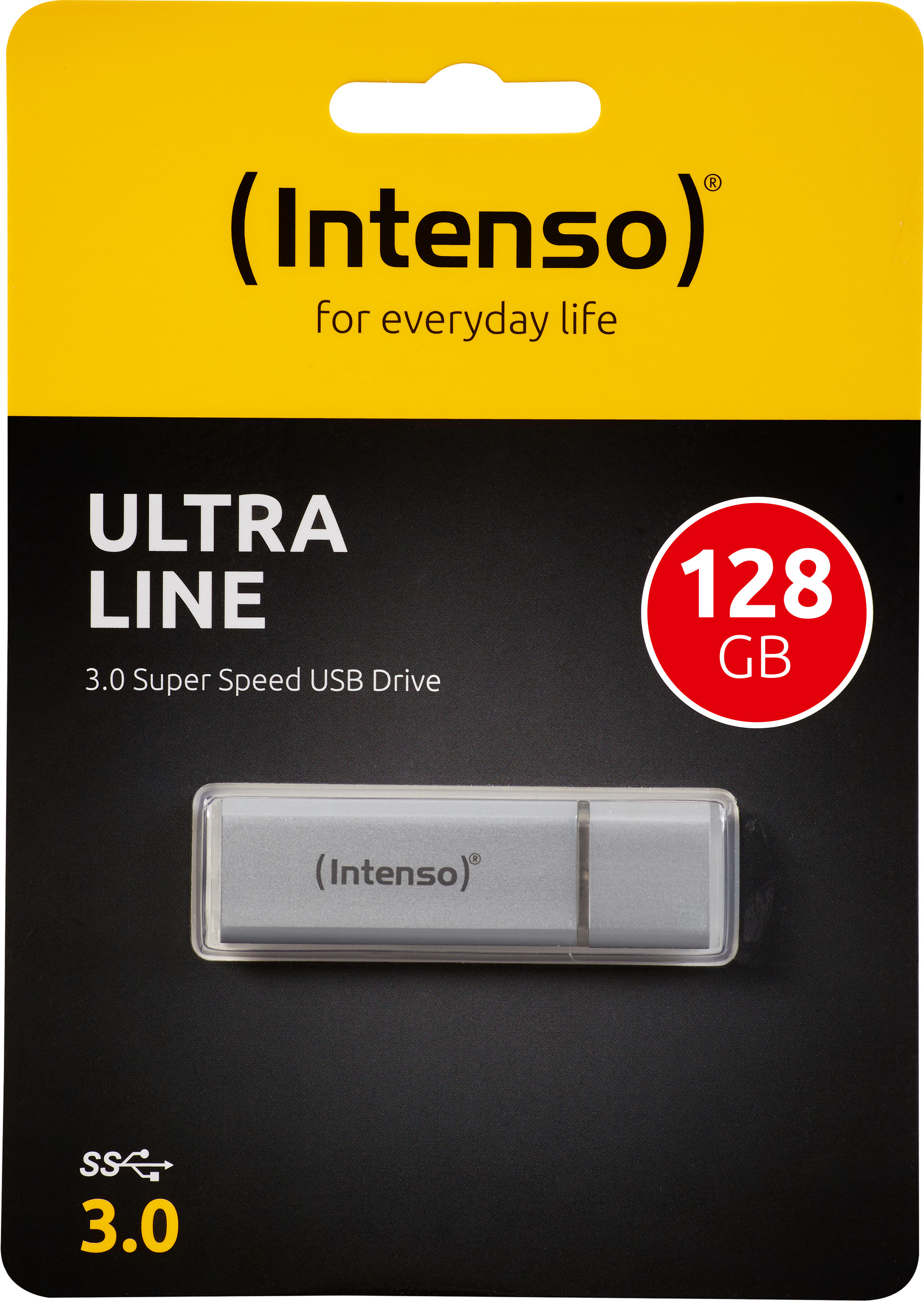 Intenso USB 3.0 Stick 128GB, Ultra Line, silber Typ-A, (R) 70MB/s, Retail-Blister