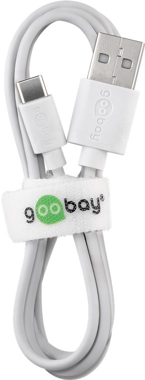 Goobay USB-C™ Dual Ladeset 2,4 A - Netzteil mit 2x USB-Buchse und USB Type-C™ 1m Kabel (weiß)