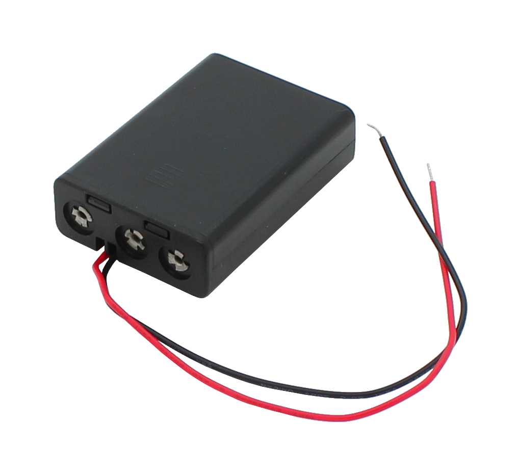 Batteriehalter für 3x Micro mit Deckel und Kabel