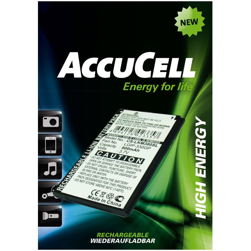 AccuCell Akku passend für LG KF300, LG KM380, LG KS360LG KF300, KM380, KS360, KT520, LGIP-330G